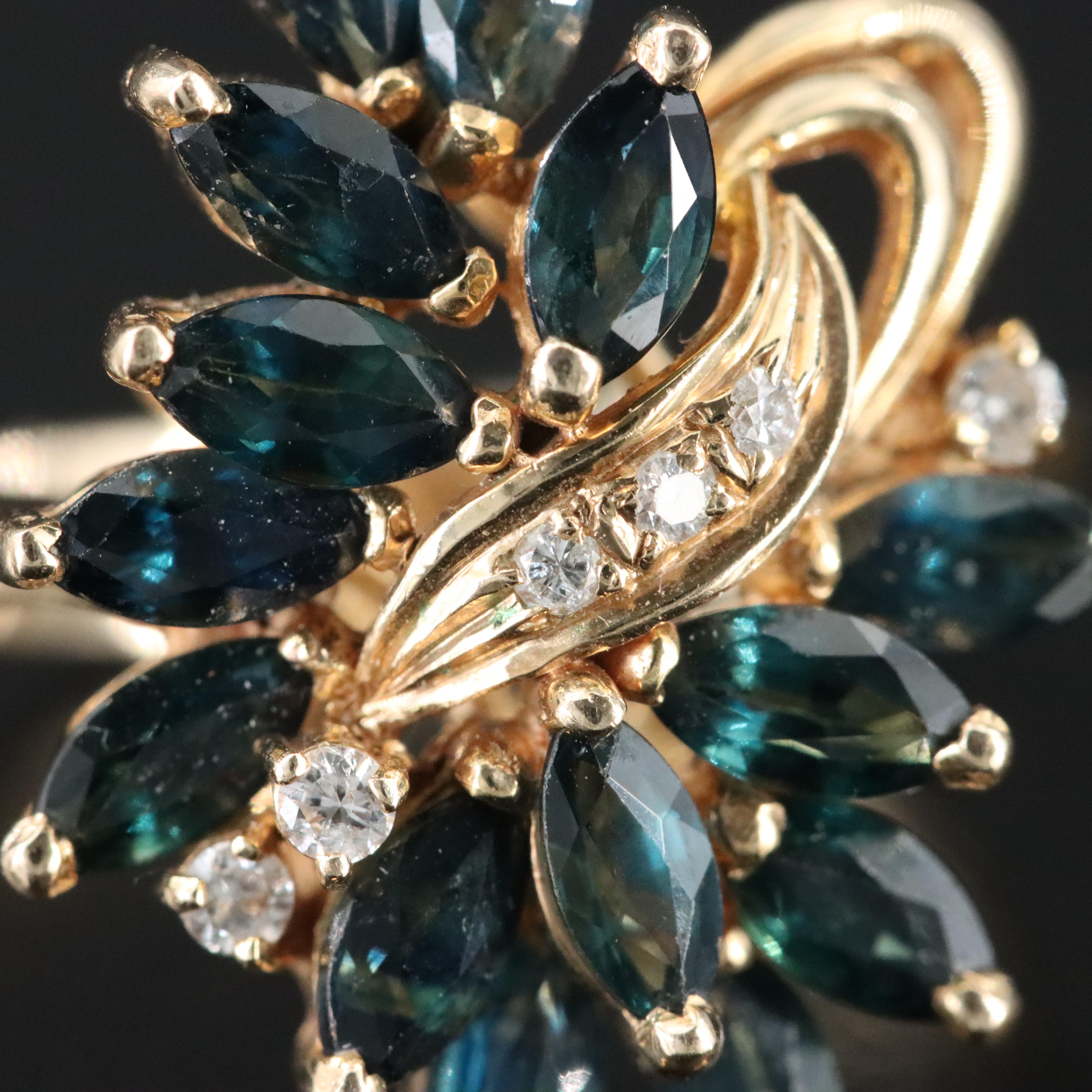 14K Sapphire and Diamond Ring