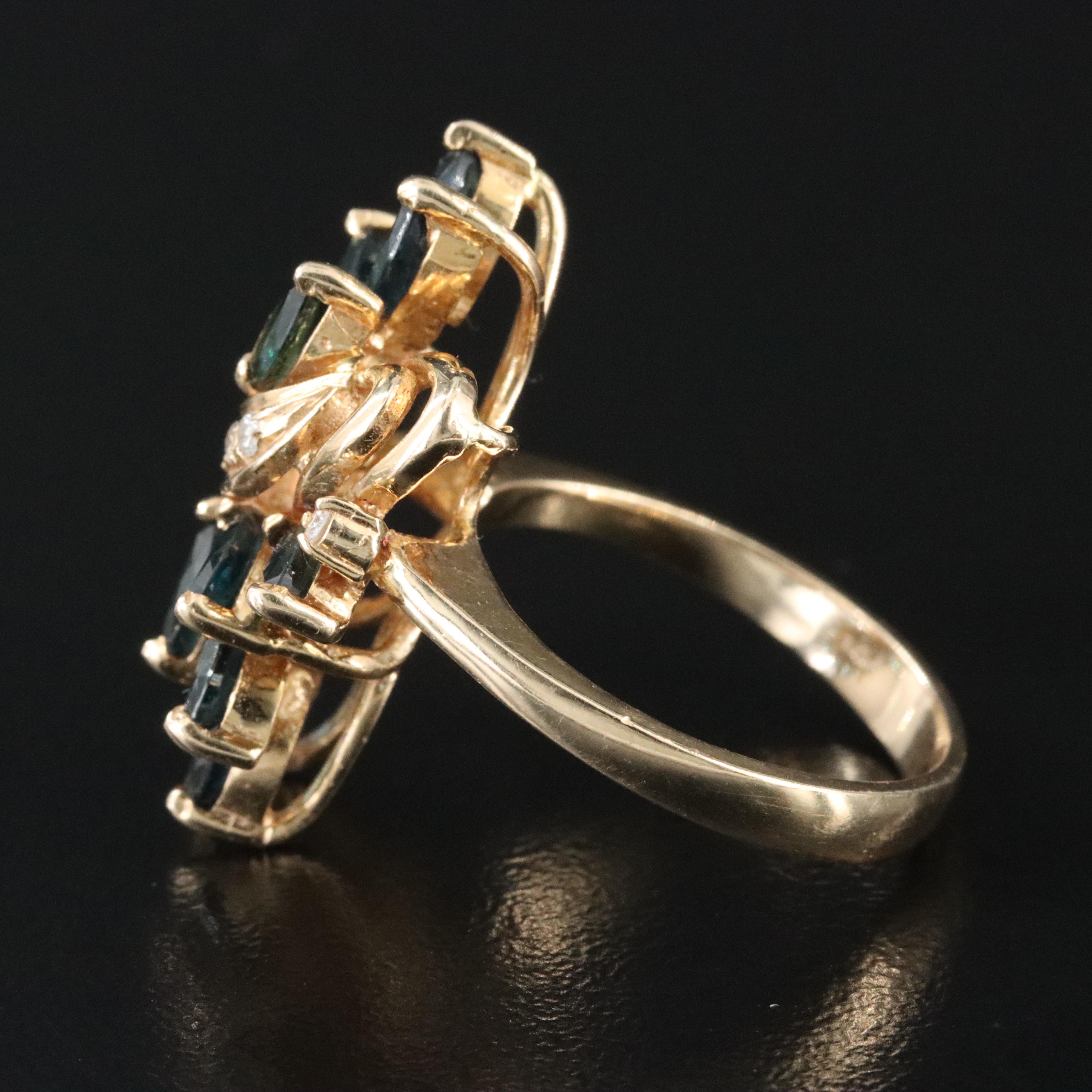 14K Sapphire and Diamond Ring