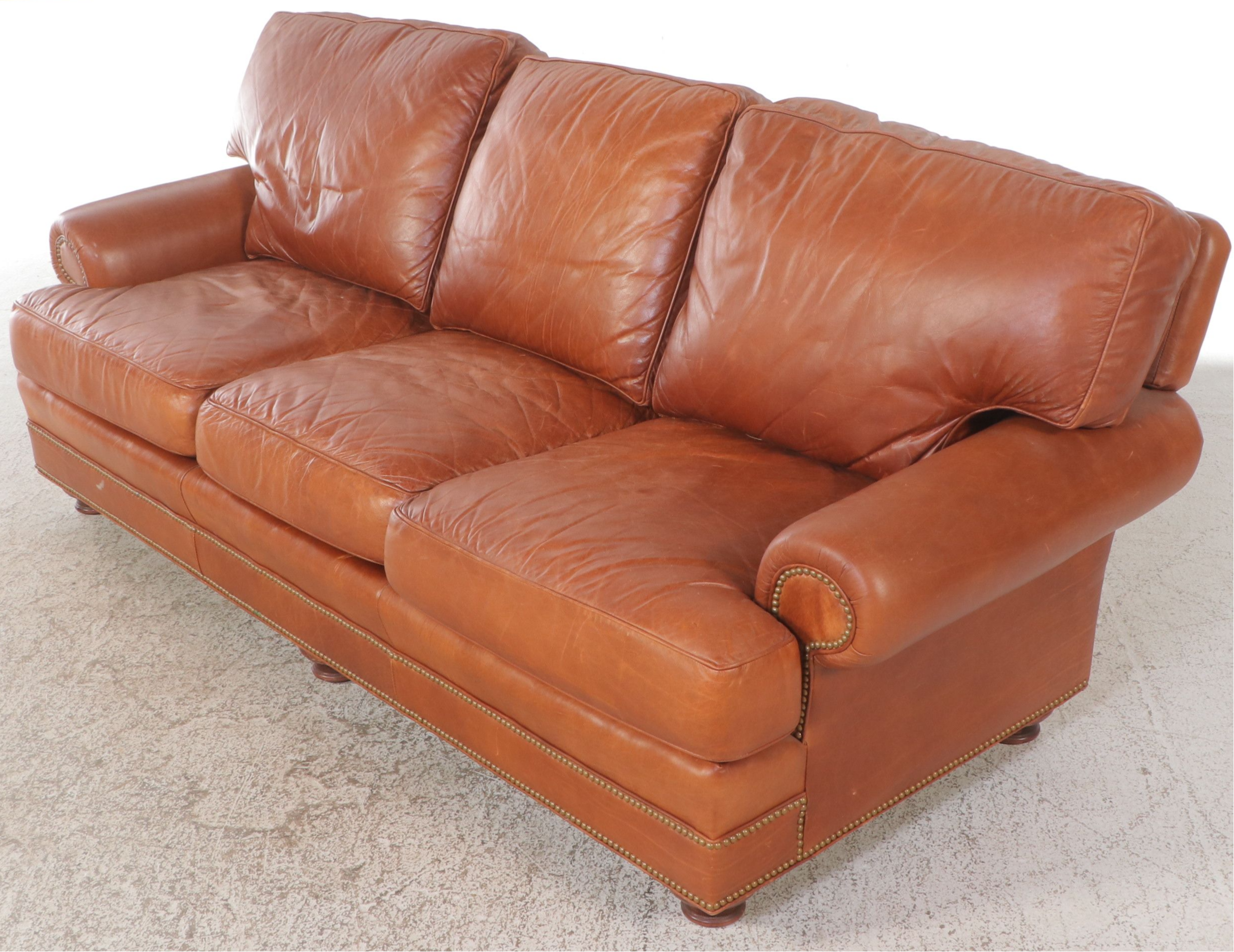 Leathercraft Inc. Brown Leather Sofa