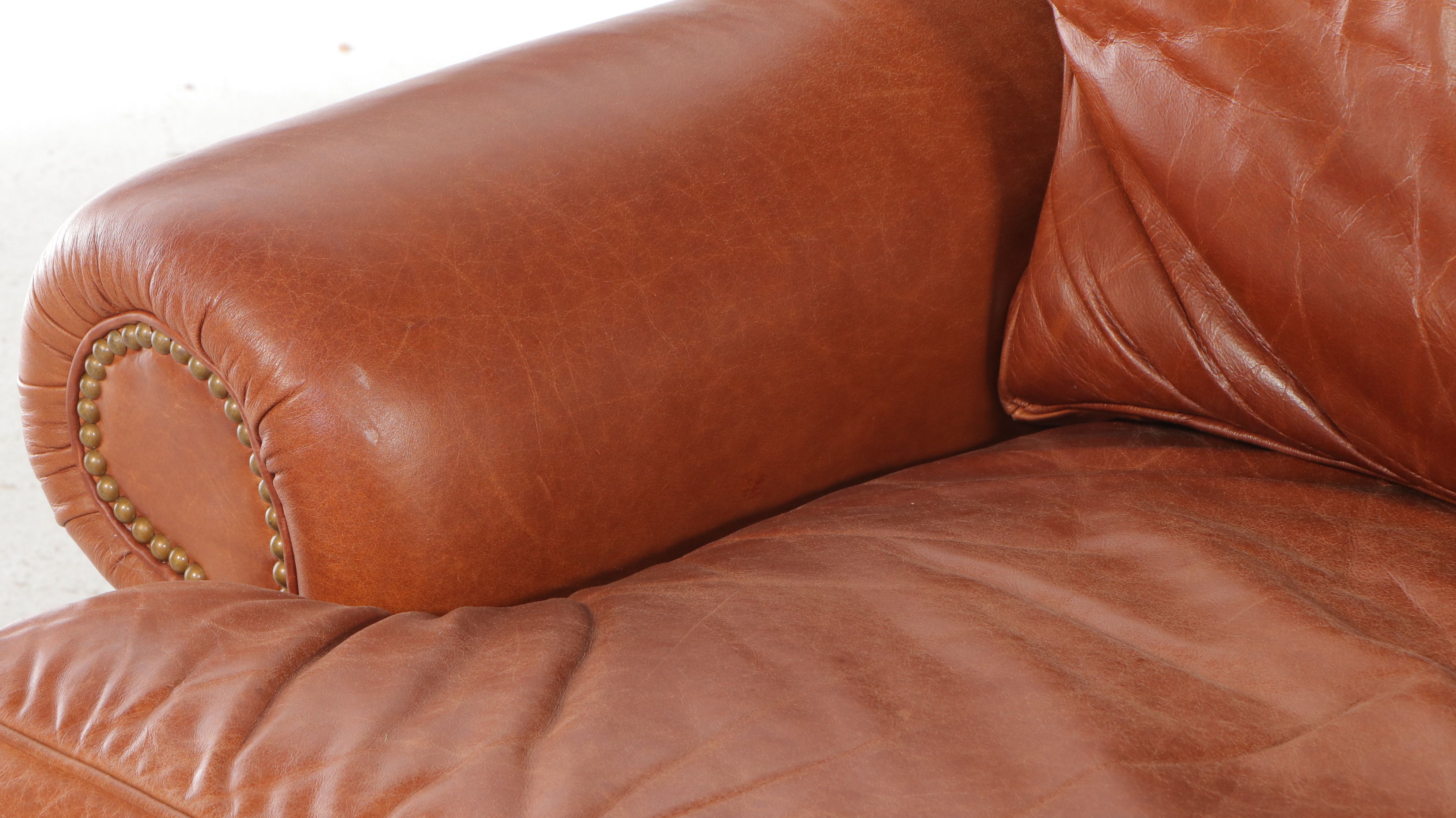 Leathercraft Inc. Brown Leather Sofa