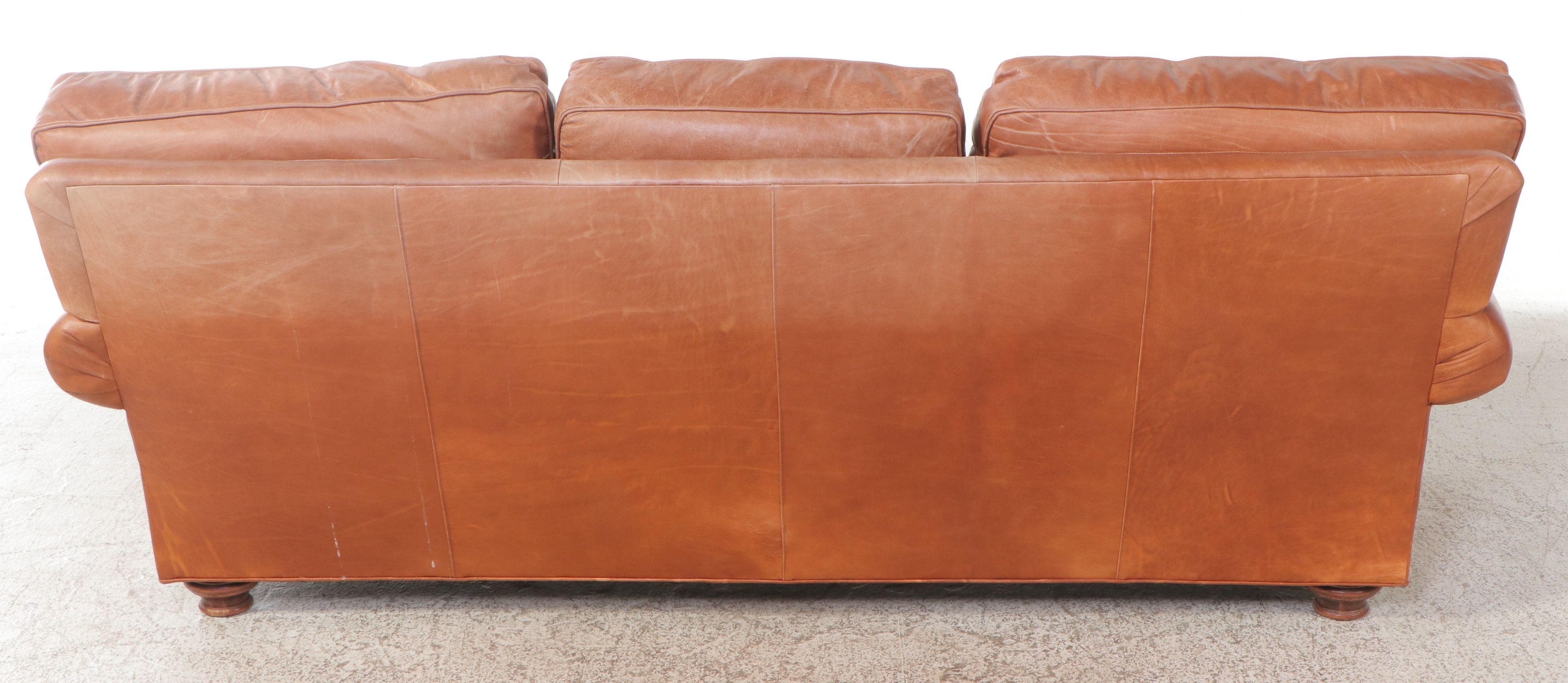 Leathercraft Inc. Brown Leather Sofa