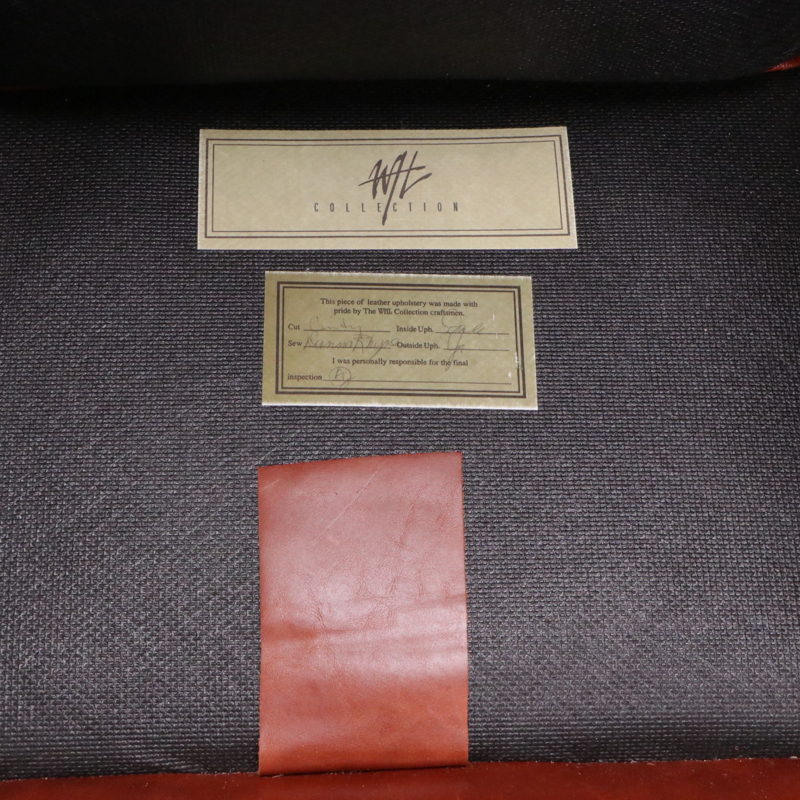 Wesley Hall "Barrington" Chestnut Brown Leather Armchair and Ottoman