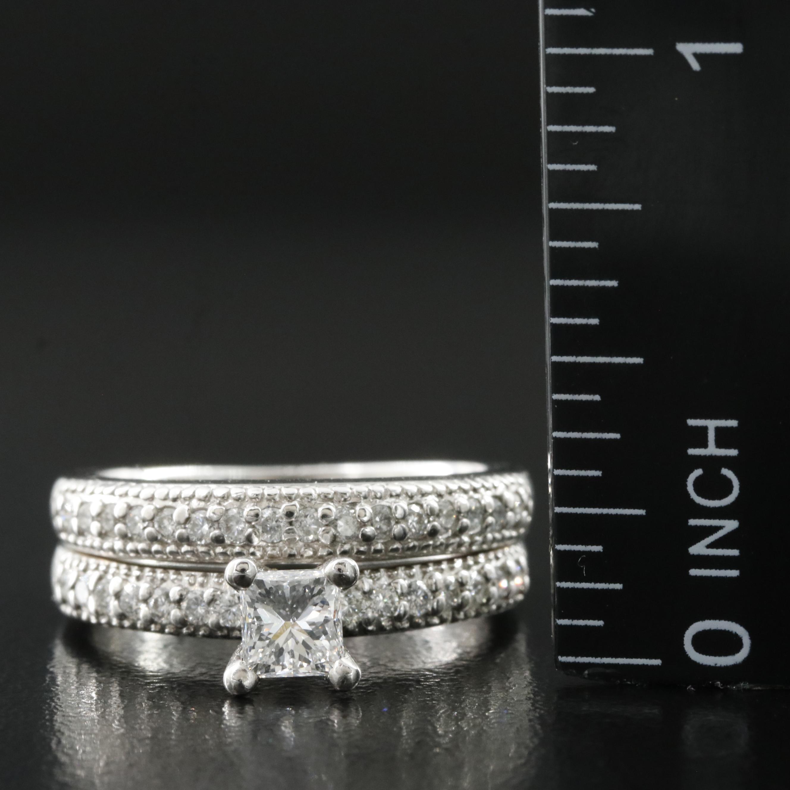14K 0.93 CTW Diamond Ring Set