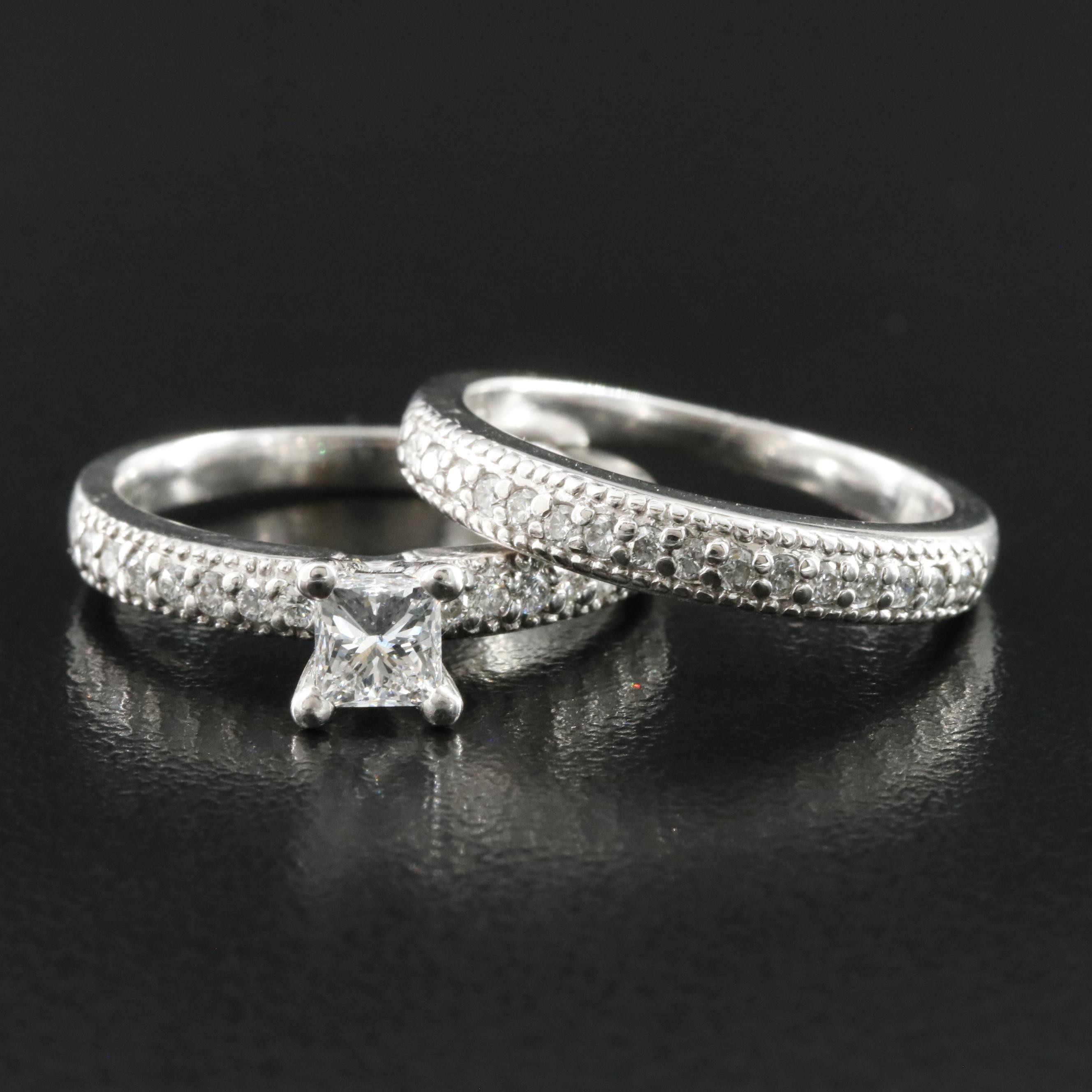 14K 0.93 CTW Diamond Ring Set
