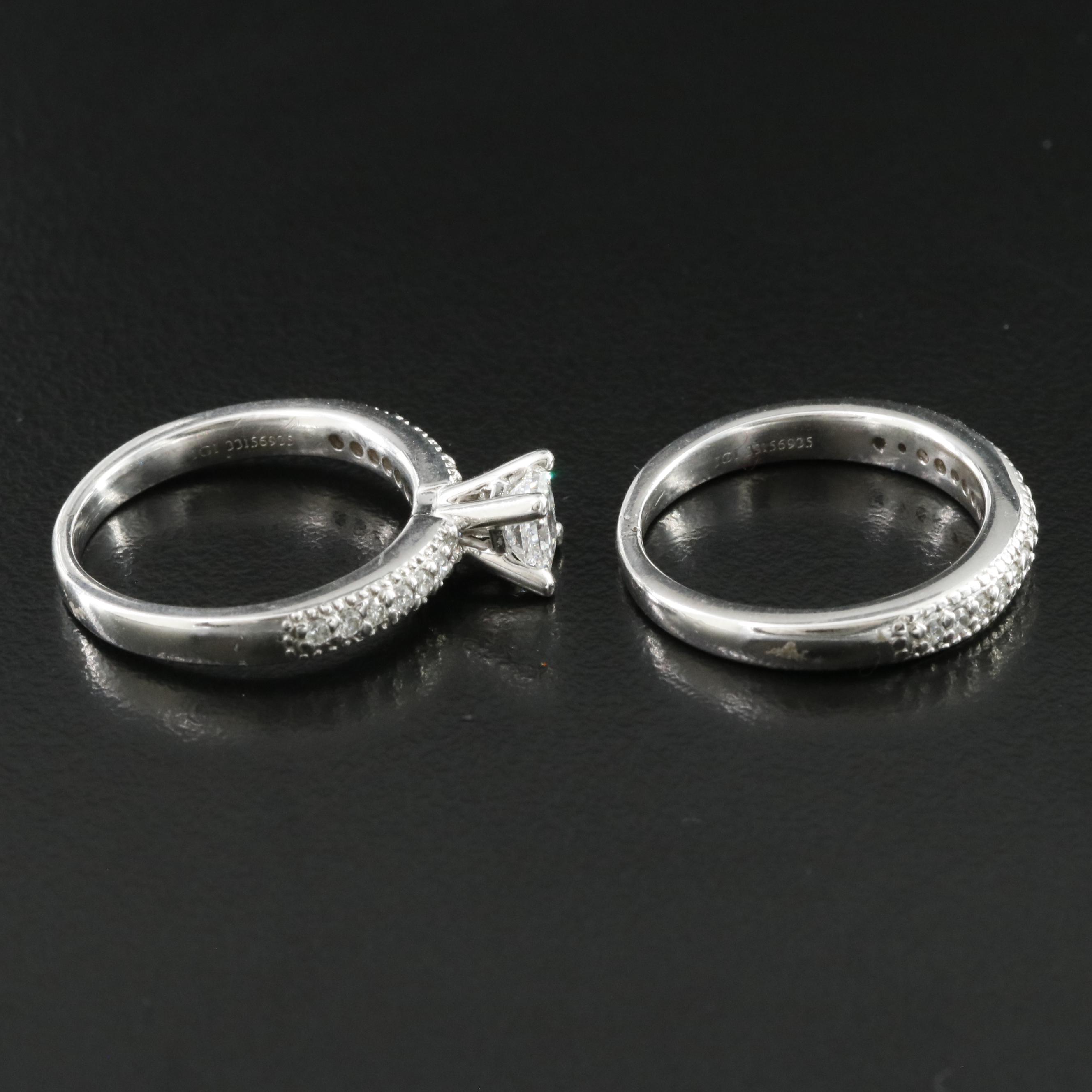 14K 0.93 CTW Diamond Ring Set