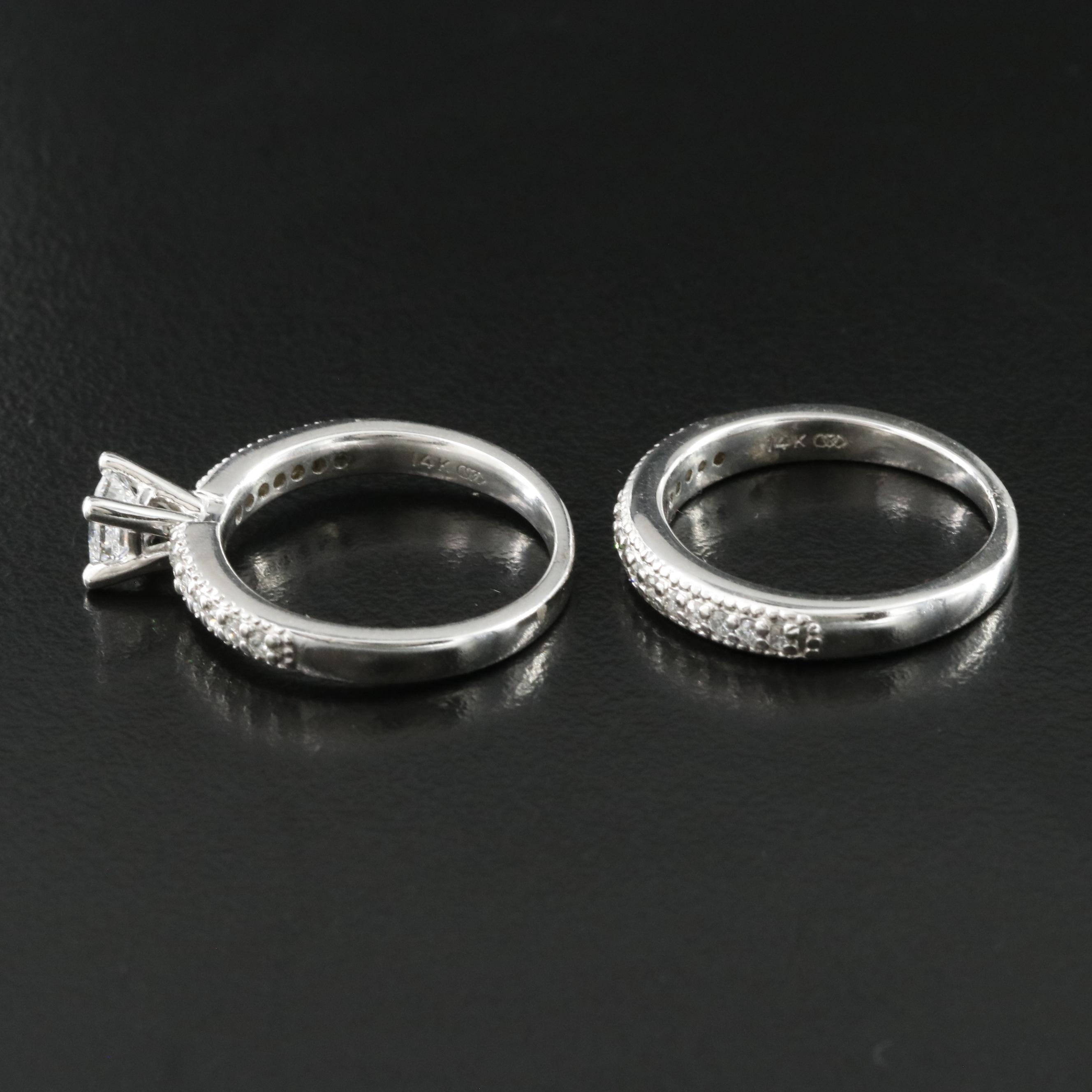 14K 0.93 CTW Diamond Ring Set