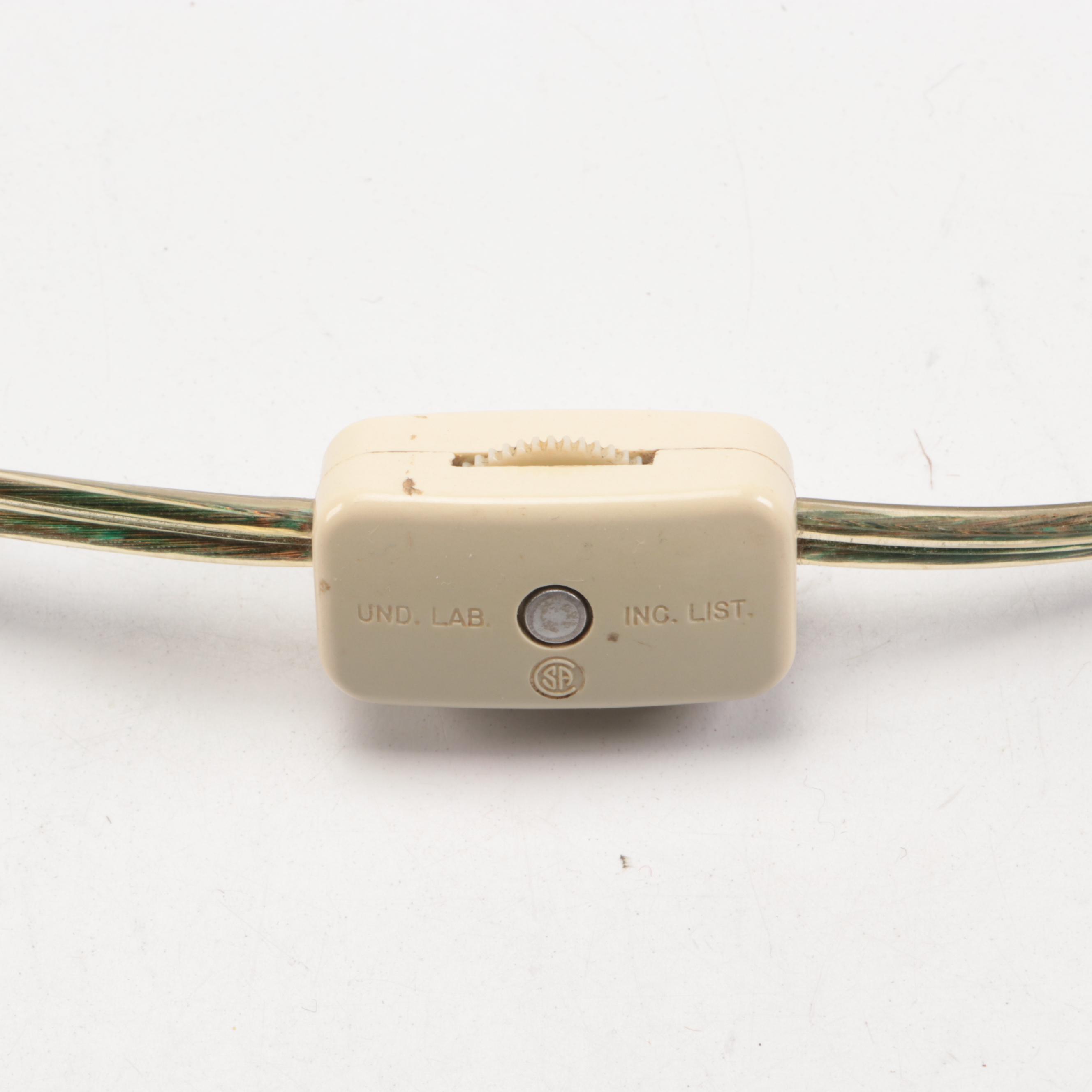 DiErras Faux Stone and Metal Torchiere Table Lamp, 1985