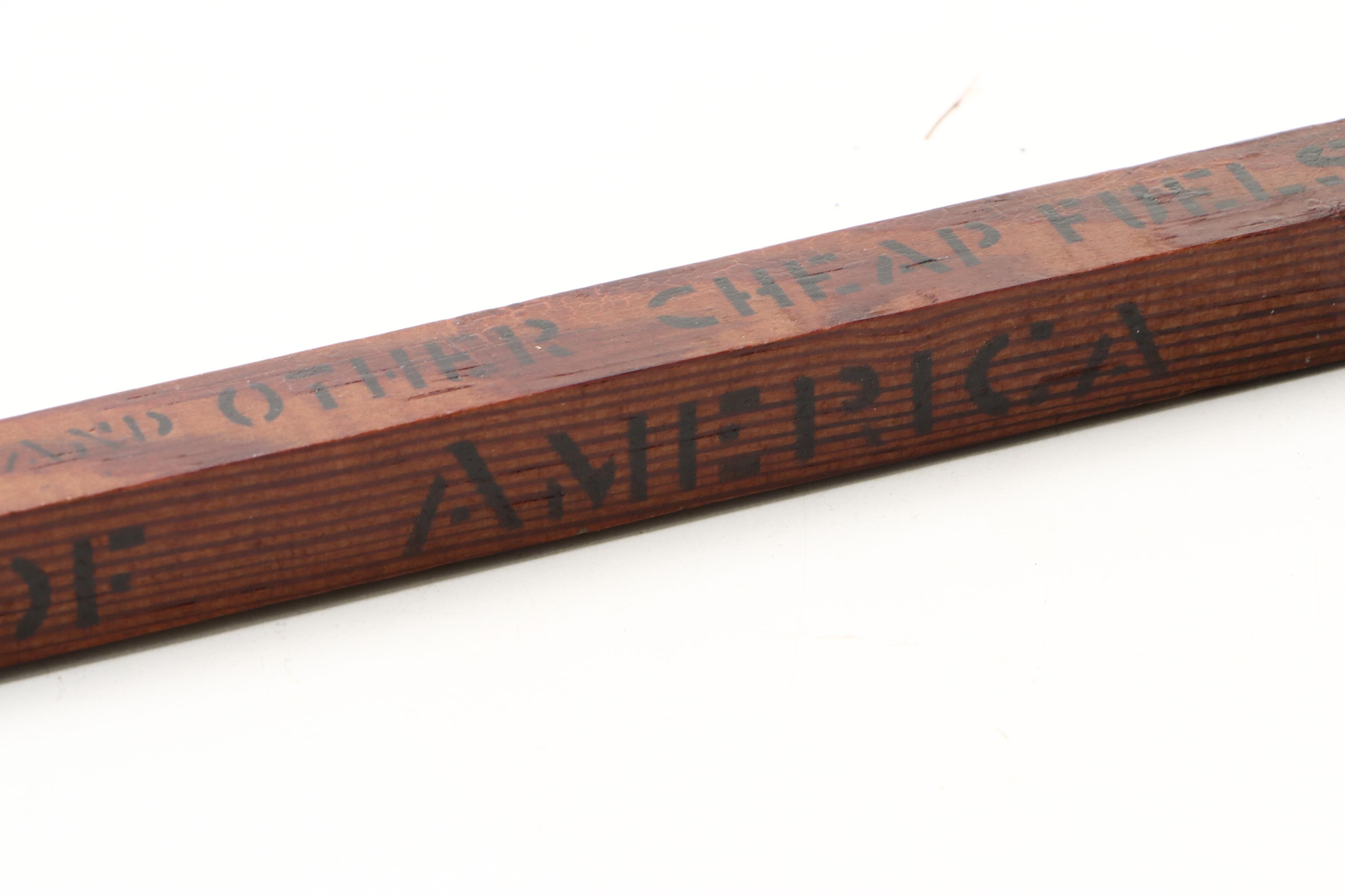 Pair of Tractor Kerosene Distillate Wooden Fuel Measuring Sticks