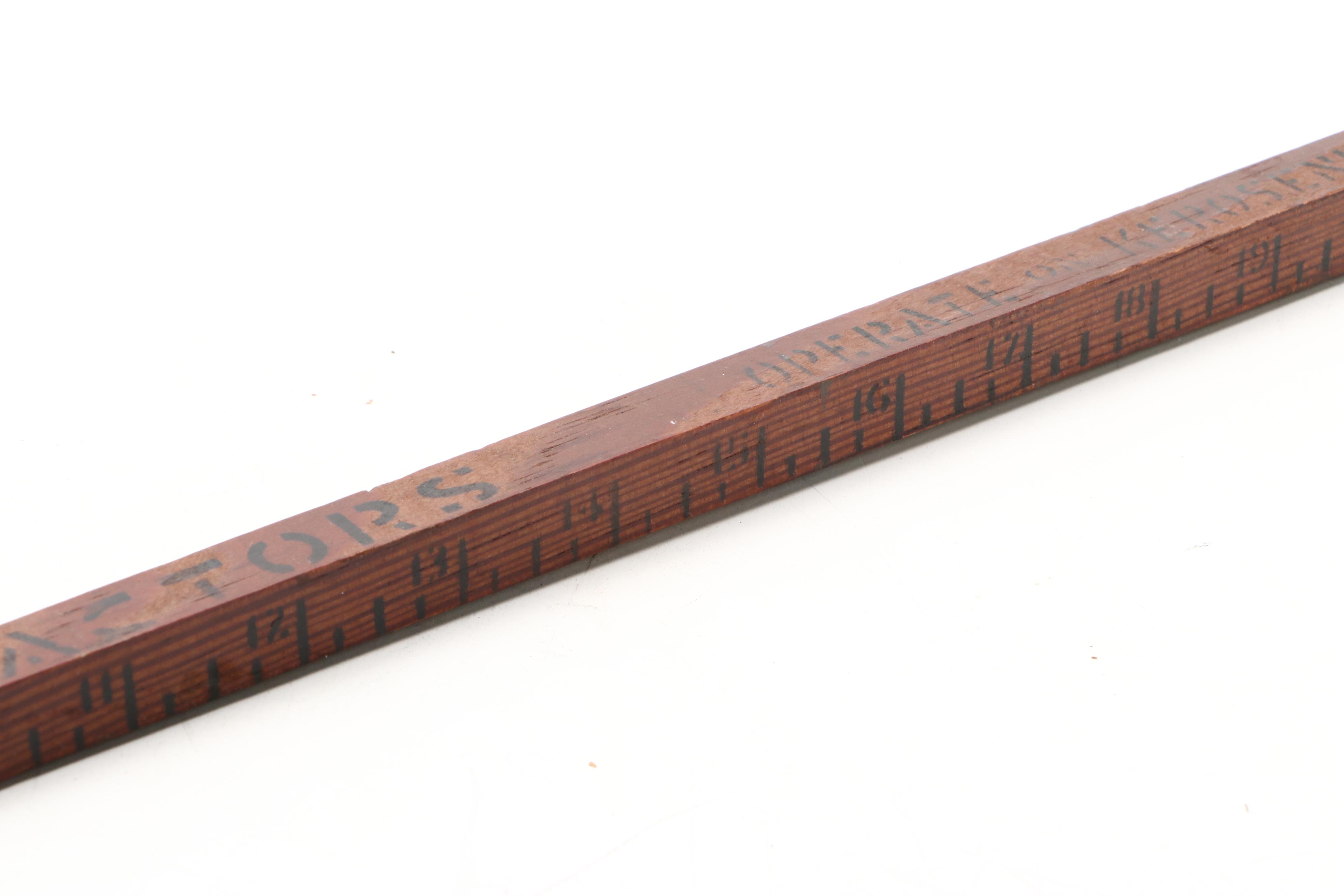 Pair of Tractor Kerosene Distillate Wooden Fuel Measuring Sticks