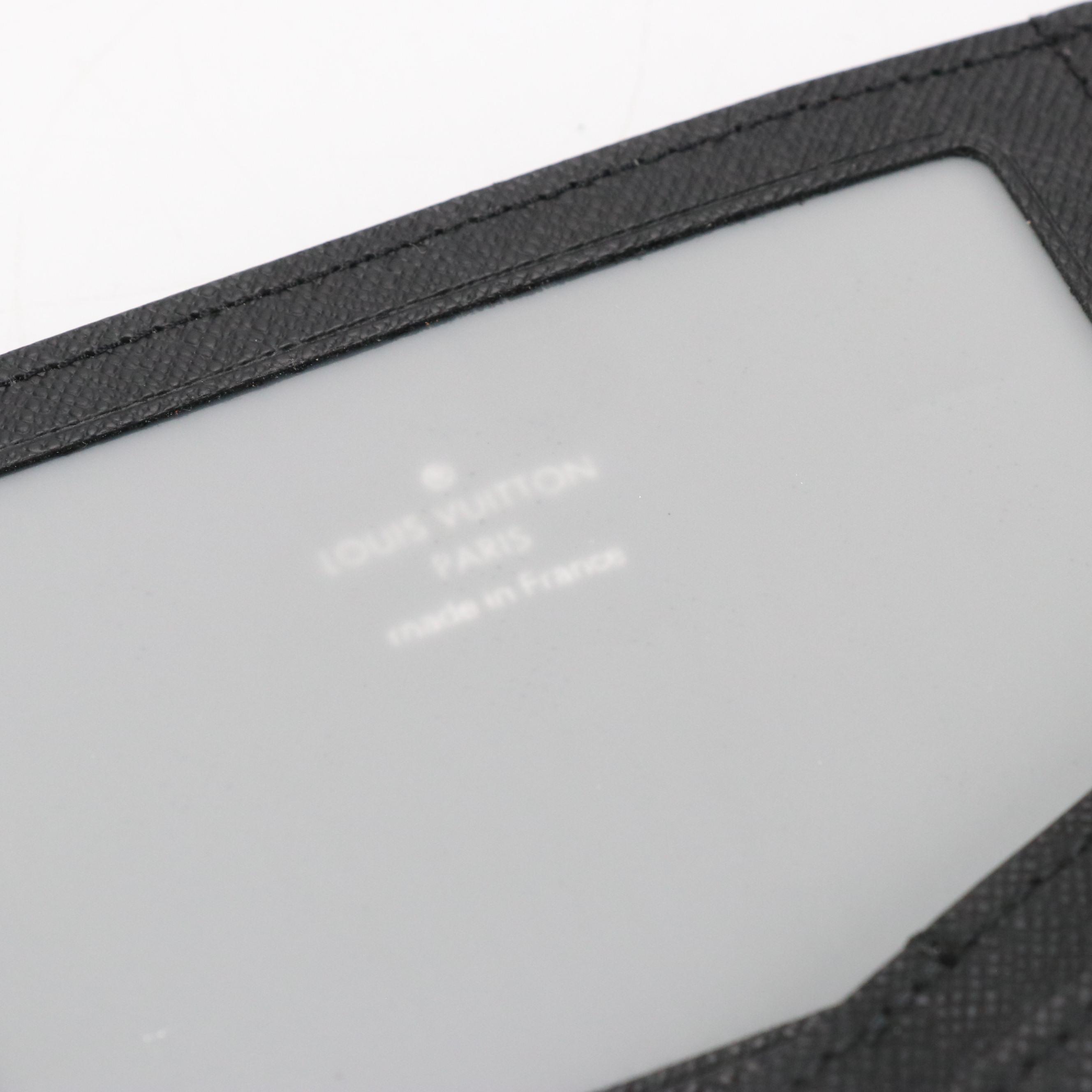 Louis Vuitton Card Holder Inserts in Damier Graphite Canvas and Black Leather