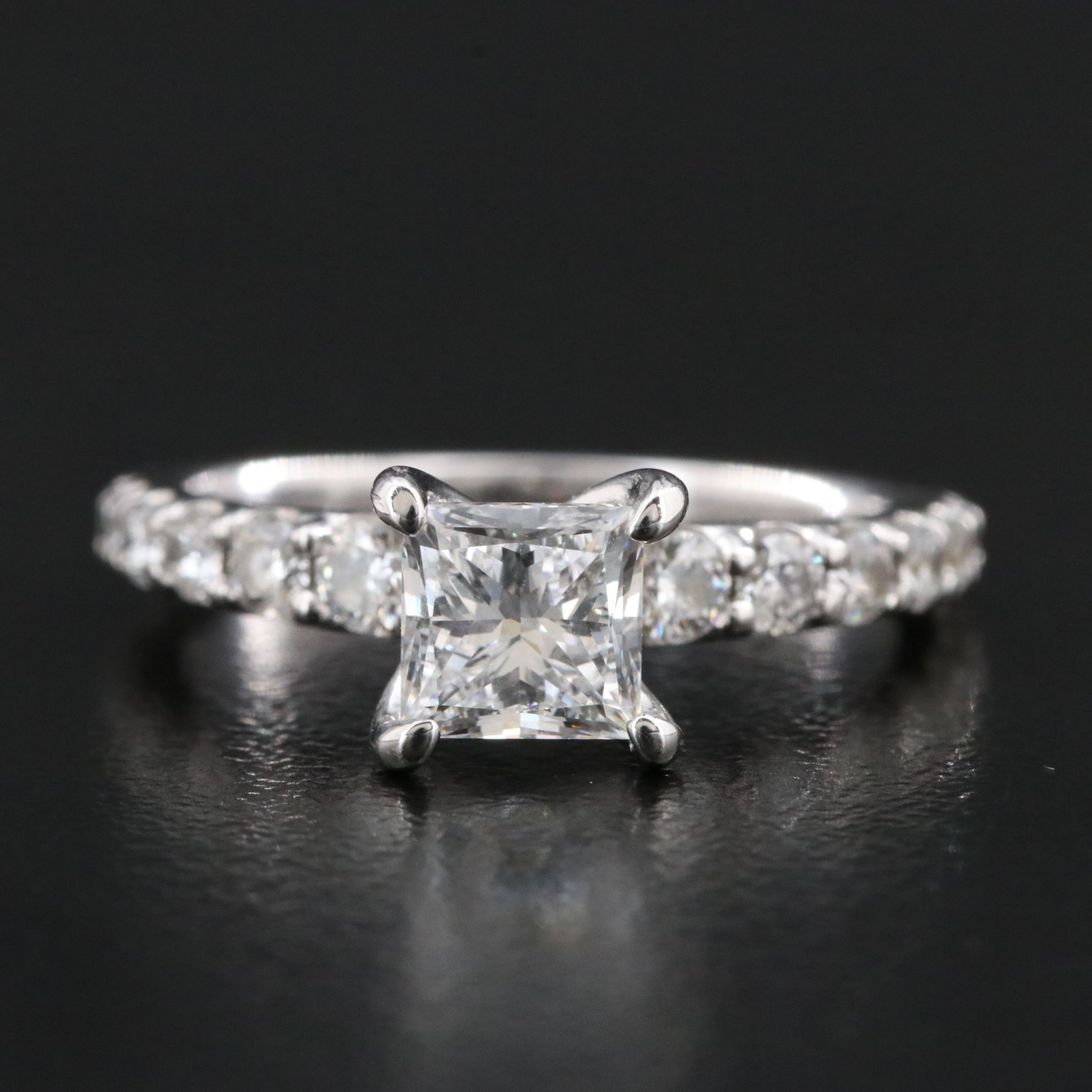 14K 1.58 CTW Diamond Ring with Lab Grown Center