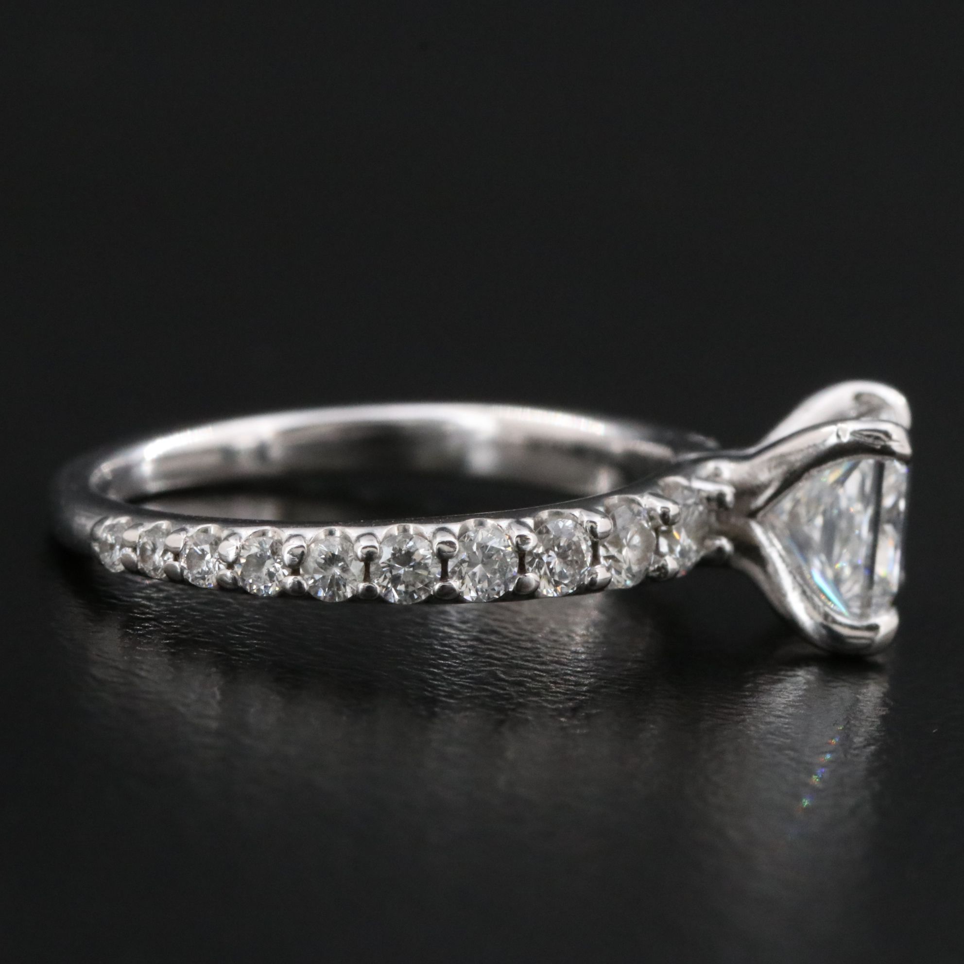 14K 1.58 CTW Diamond Ring with Lab Grown Center