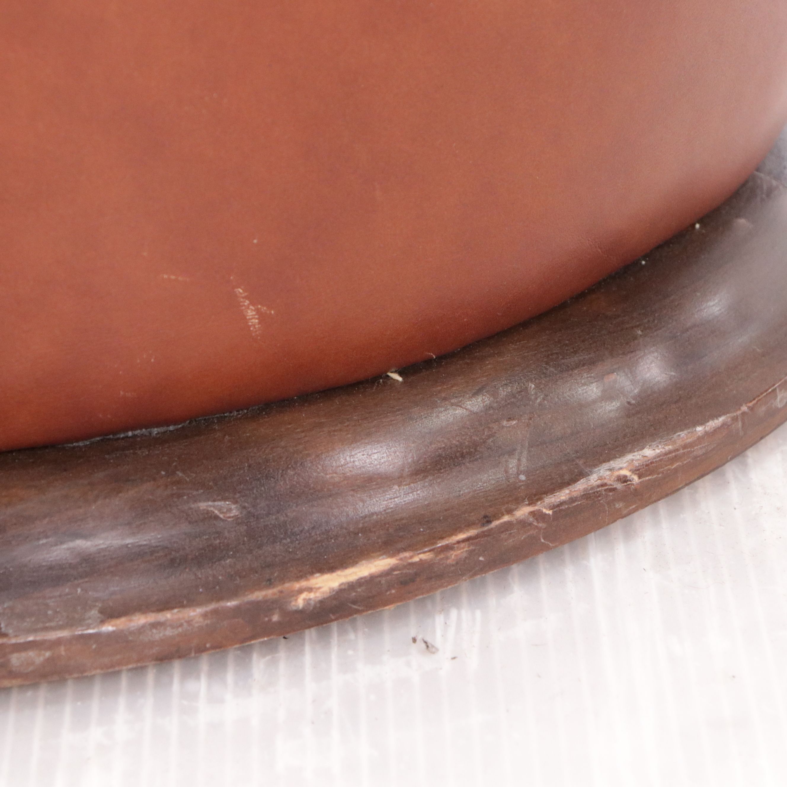 Michael C. Smith Jasper Furniture Leather Barrel Chair