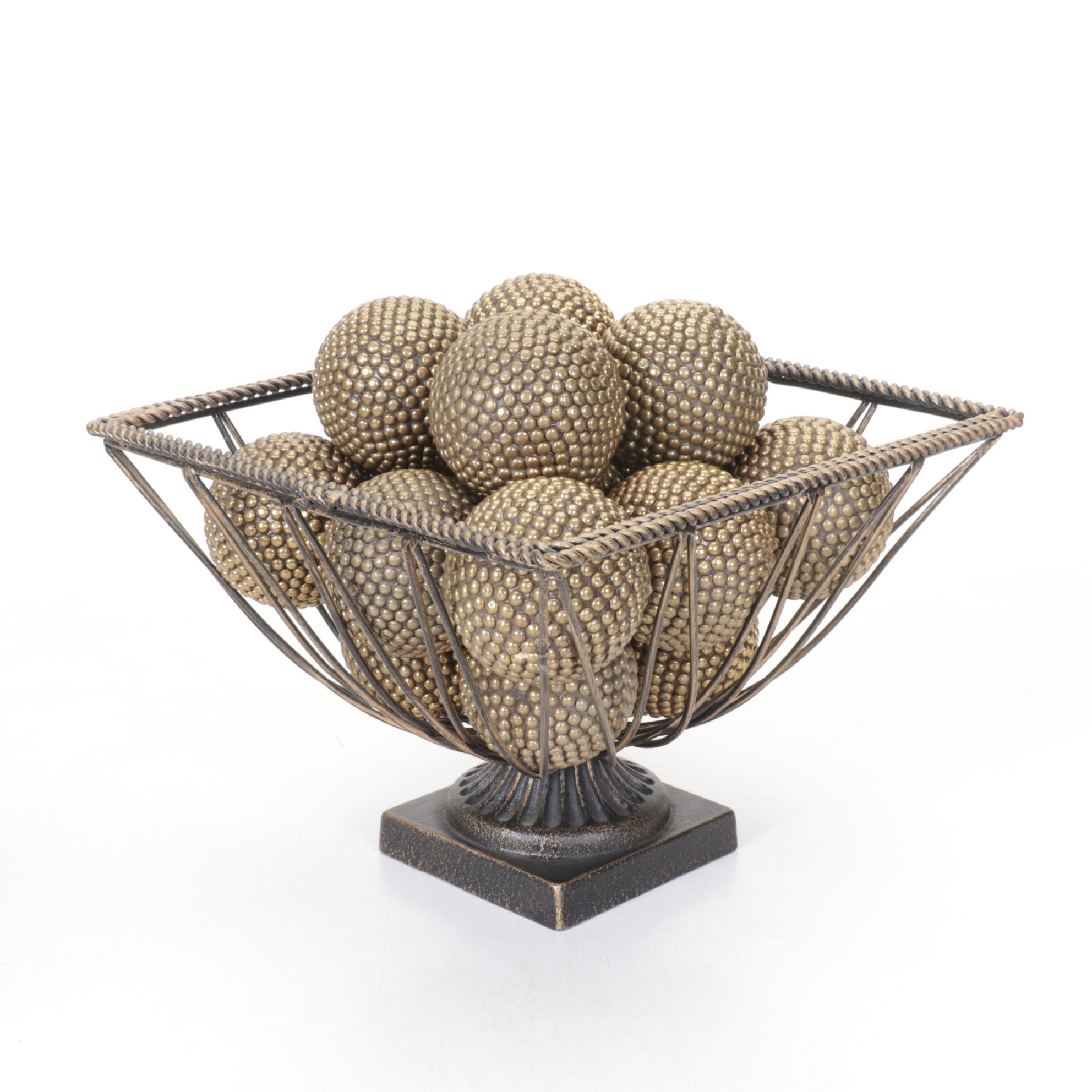 Antiqued & Brass Finish Centerpiece Bowls