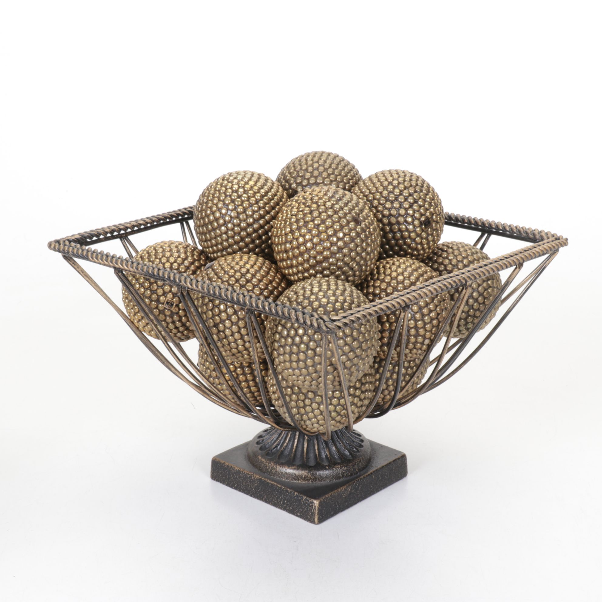Antiqued & Brass Finish Centerpiece Bowls