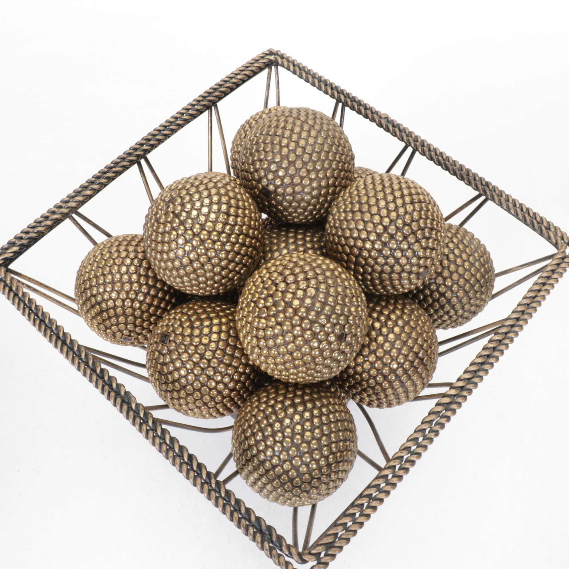 Antiqued & Brass Finish Centerpiece Bowls