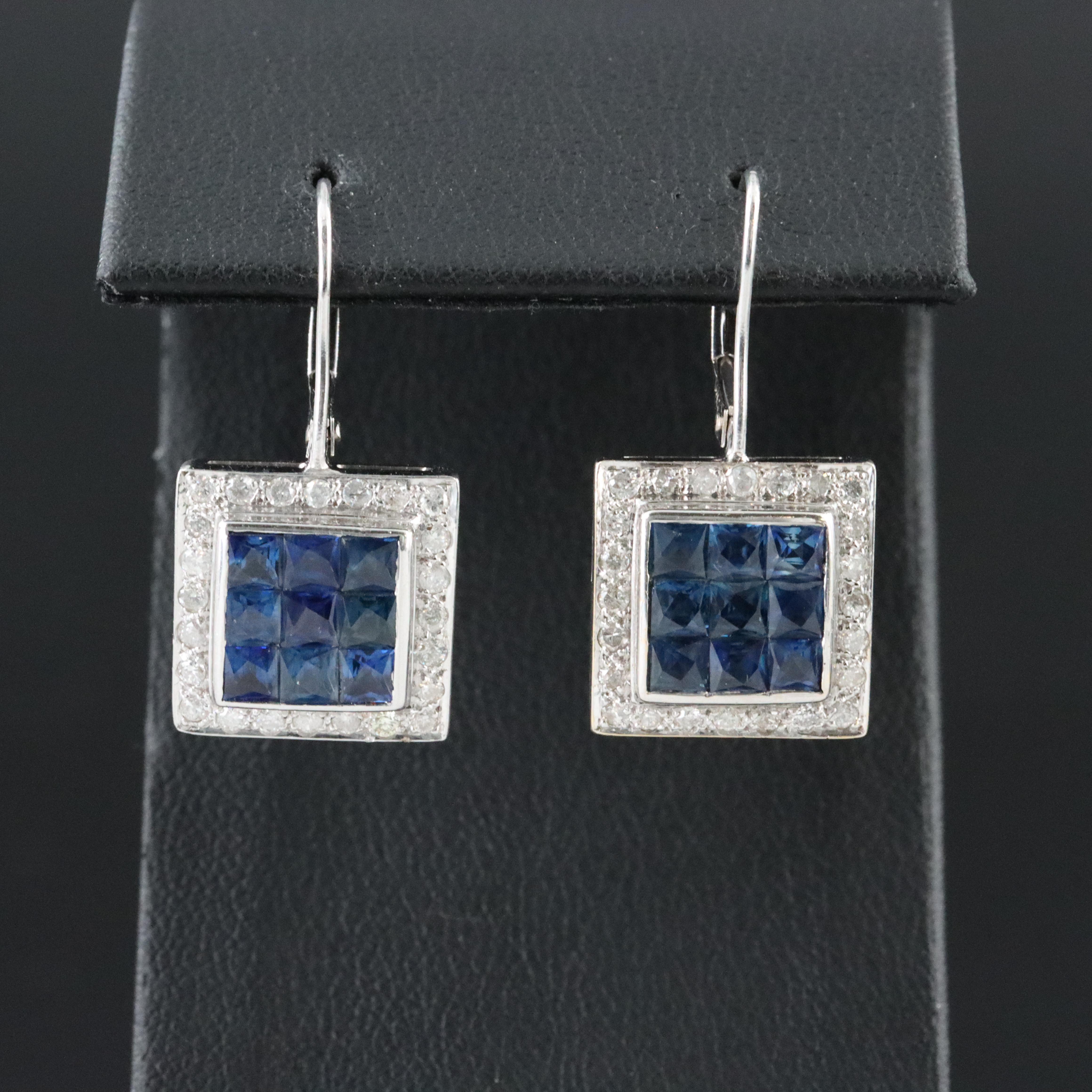 18K Sapphire and Diamond Earrings