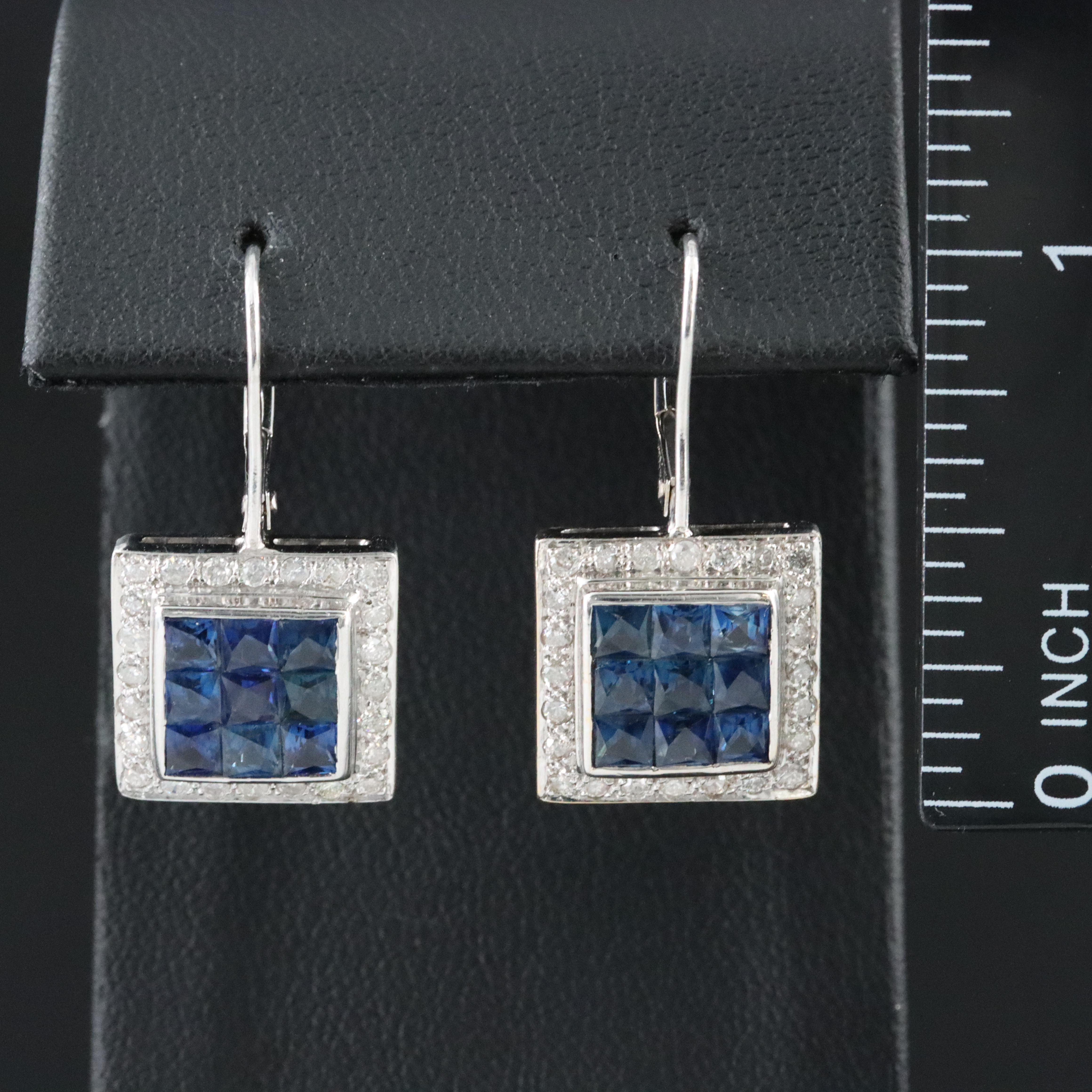 18K Sapphire and Diamond Earrings