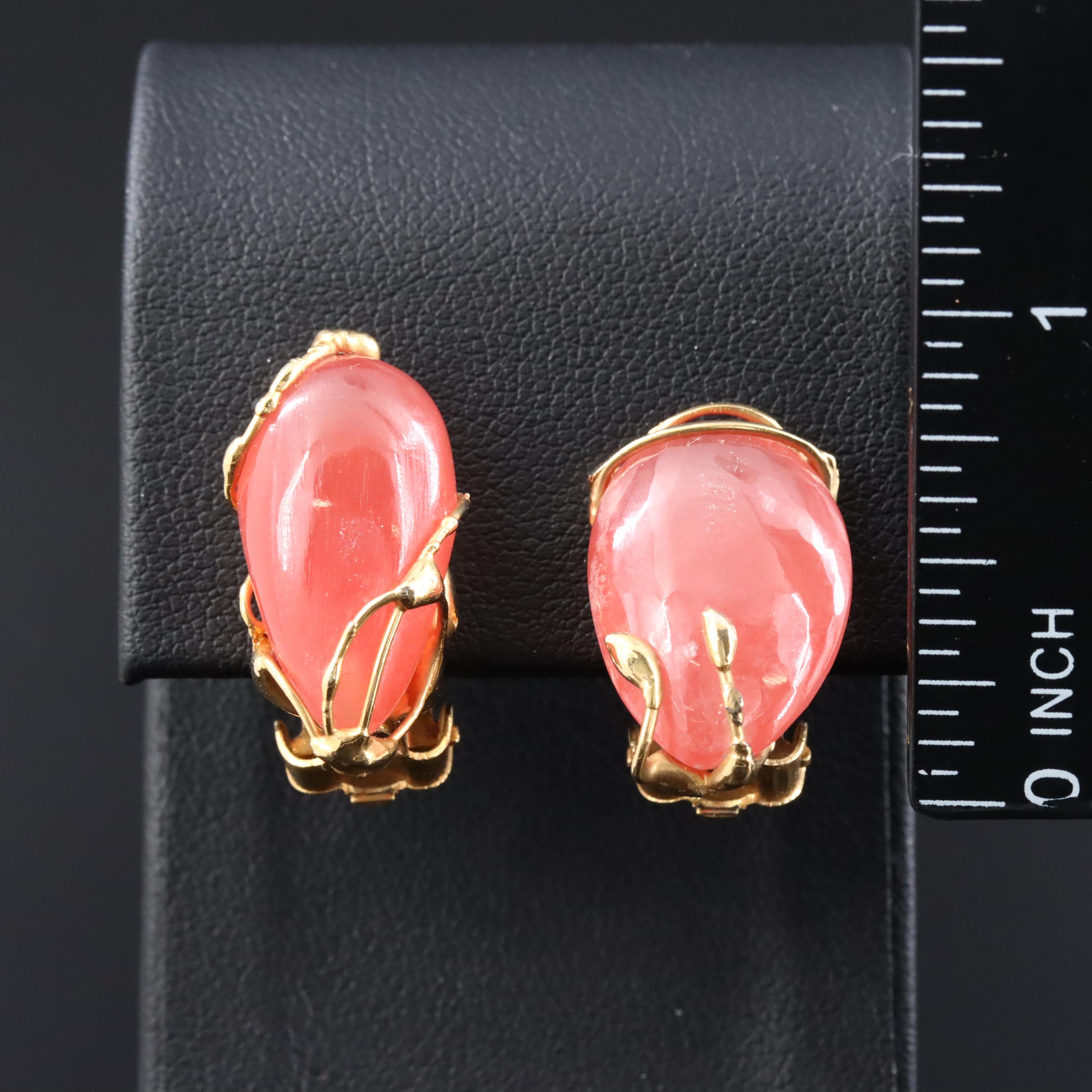 Quartz Clip On Earrings