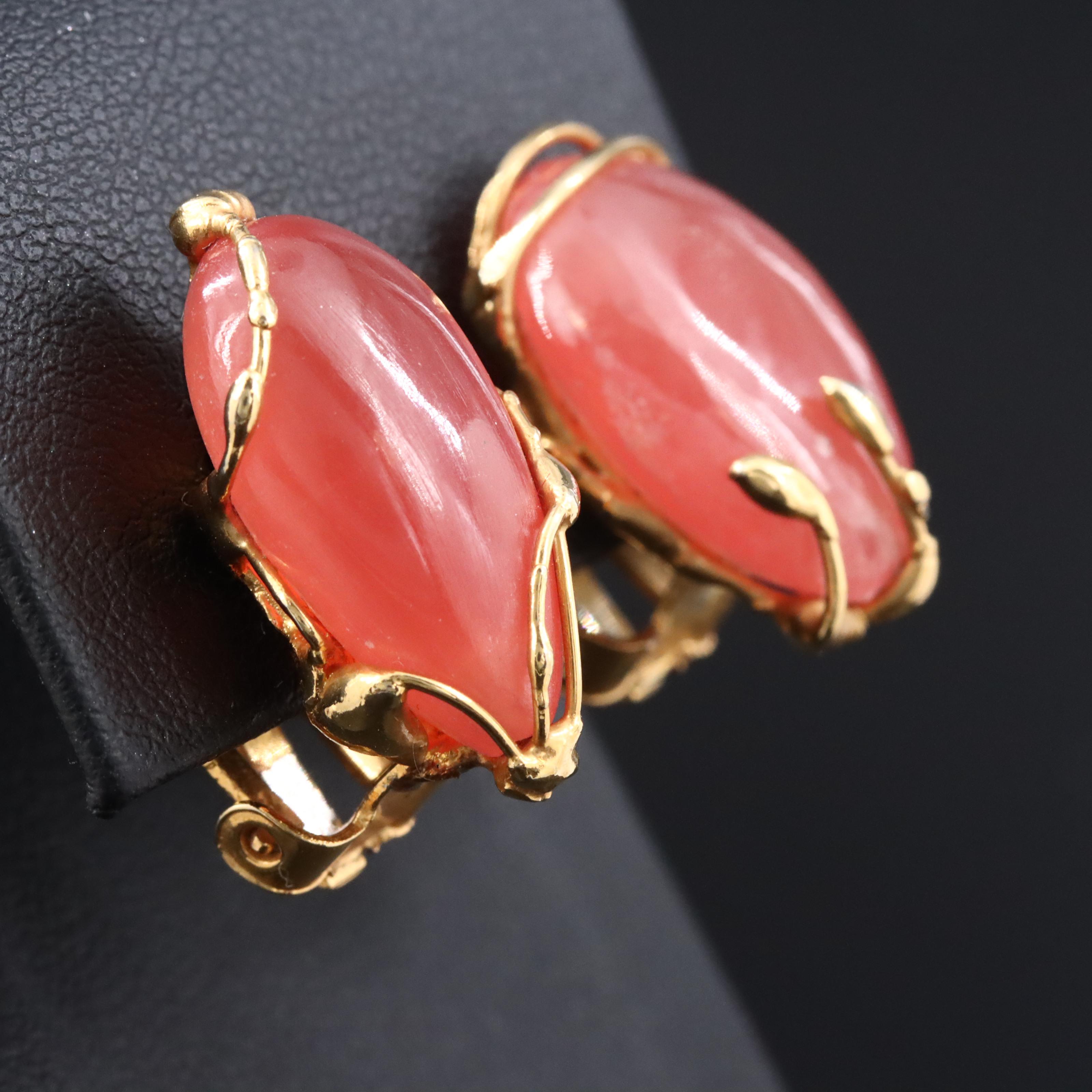 Quartz Clip On Earrings