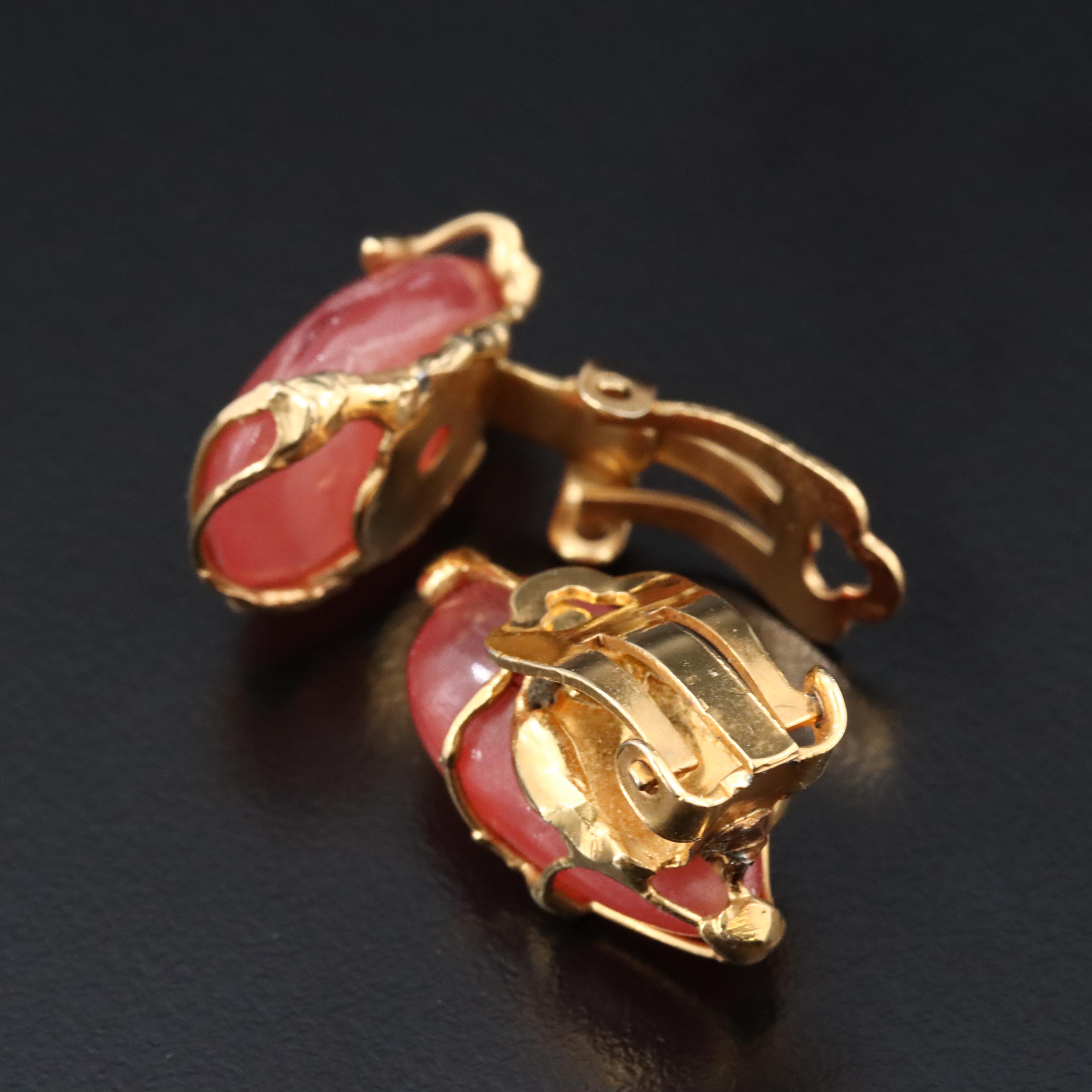 Quartz Clip On Earrings