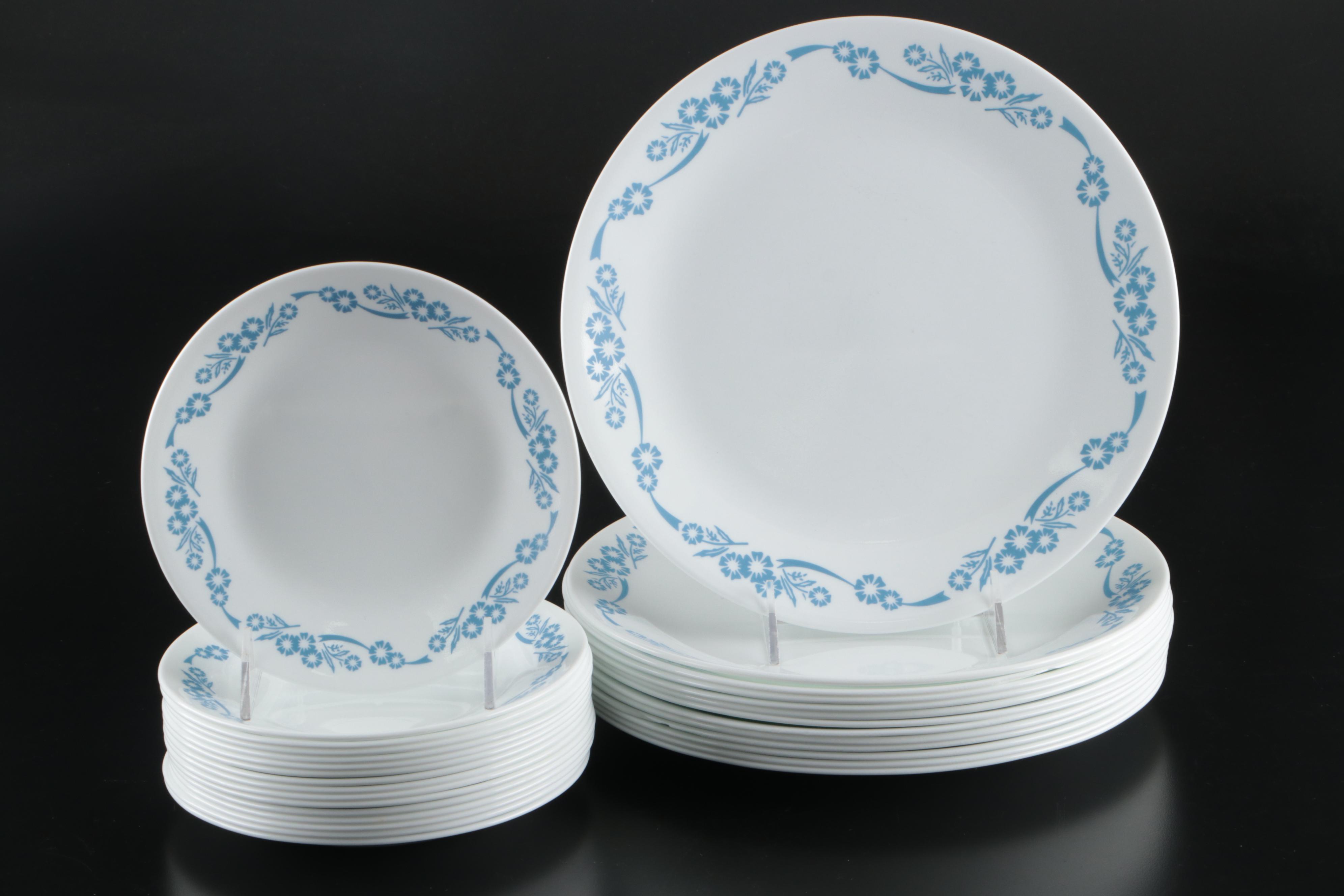 Corelle Blue and White Ceramic Dinnerware