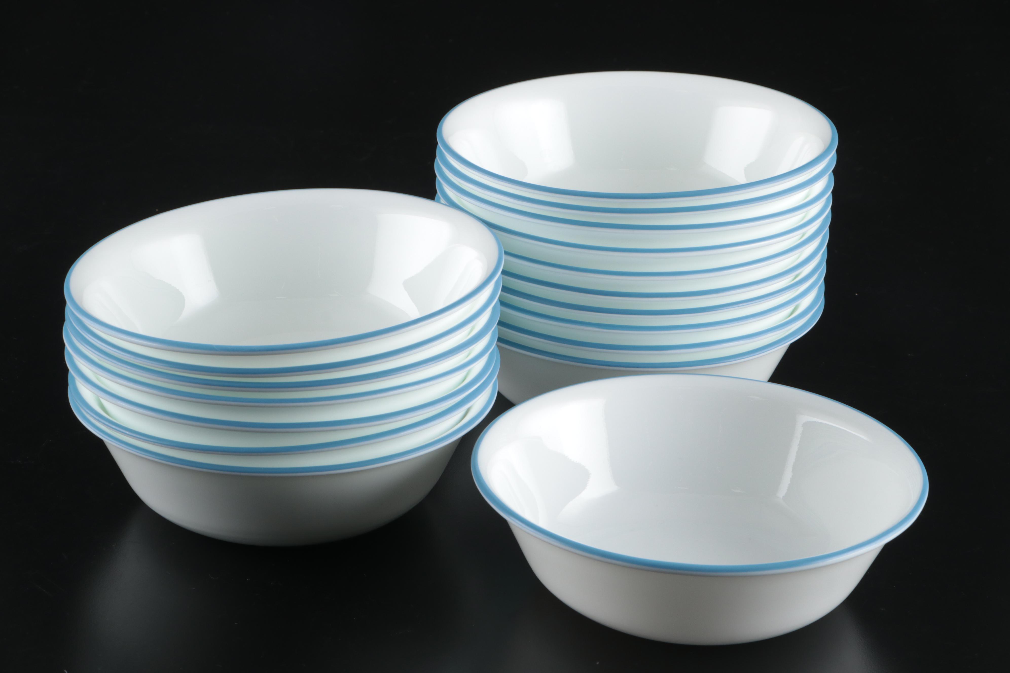 Corelle Blue and White Ceramic Dinnerware