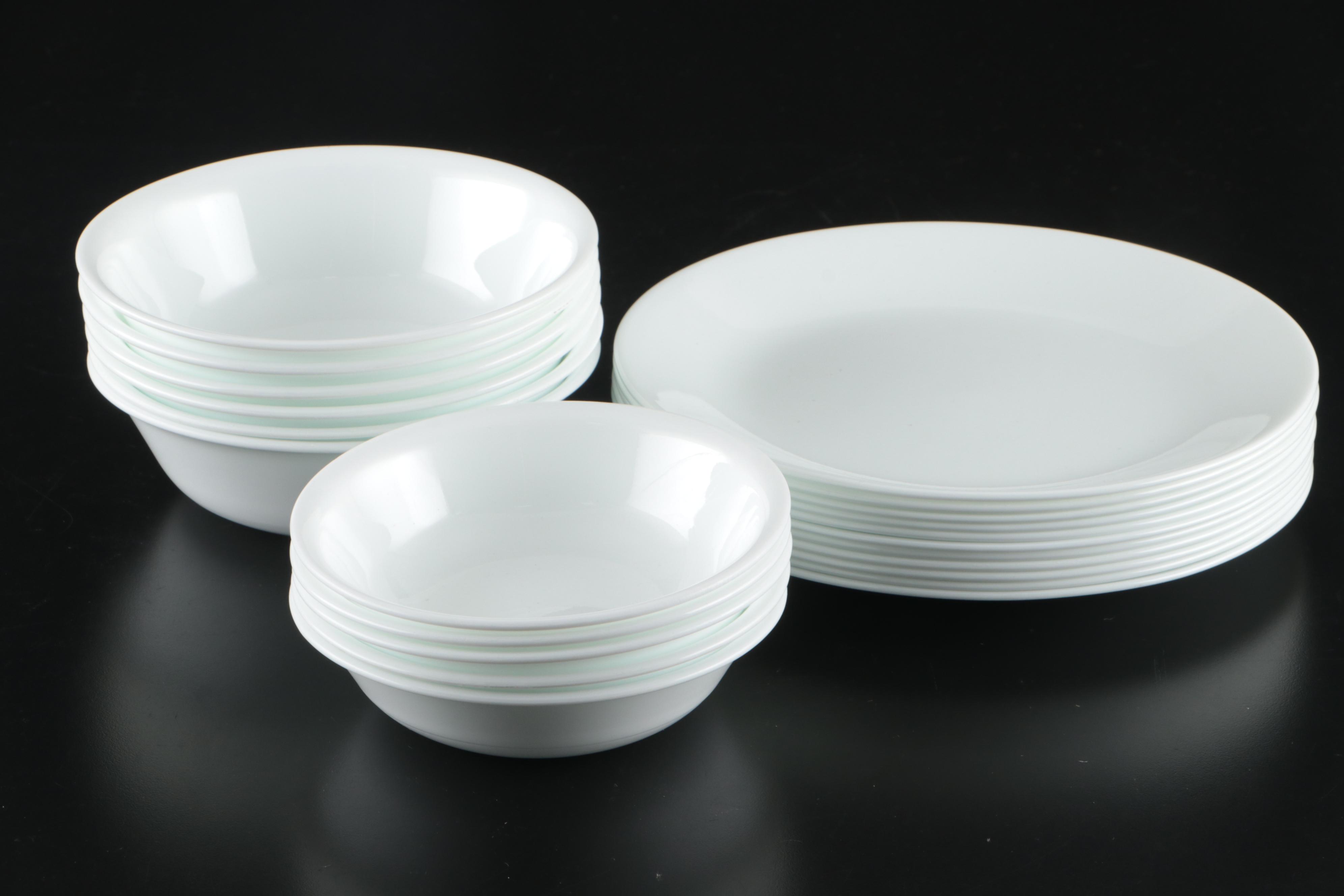 Corelle Blue and White Ceramic Dinnerware