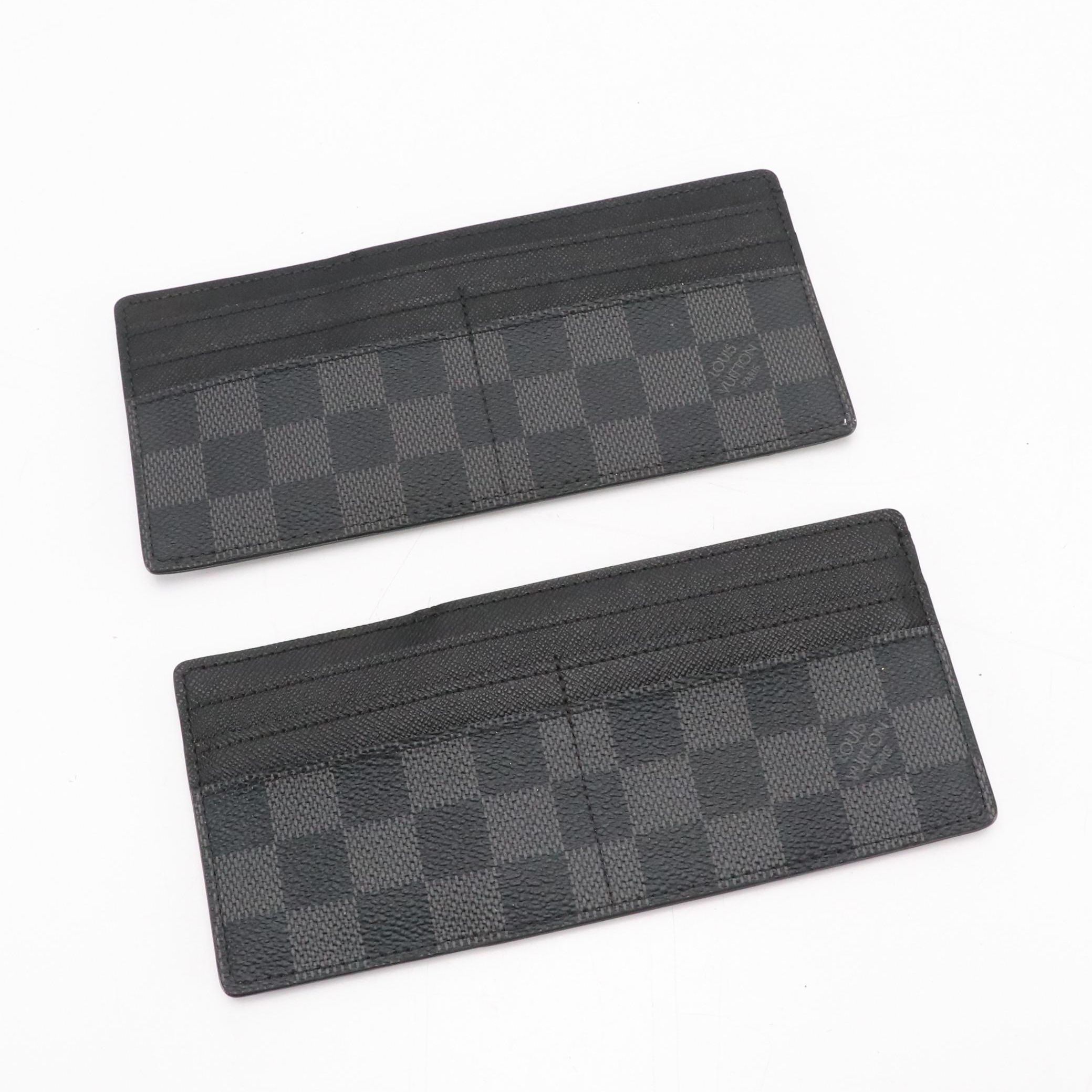 Louis Vuitton Card Holder Inserts in Damier Graphite Canvas and Black Leather