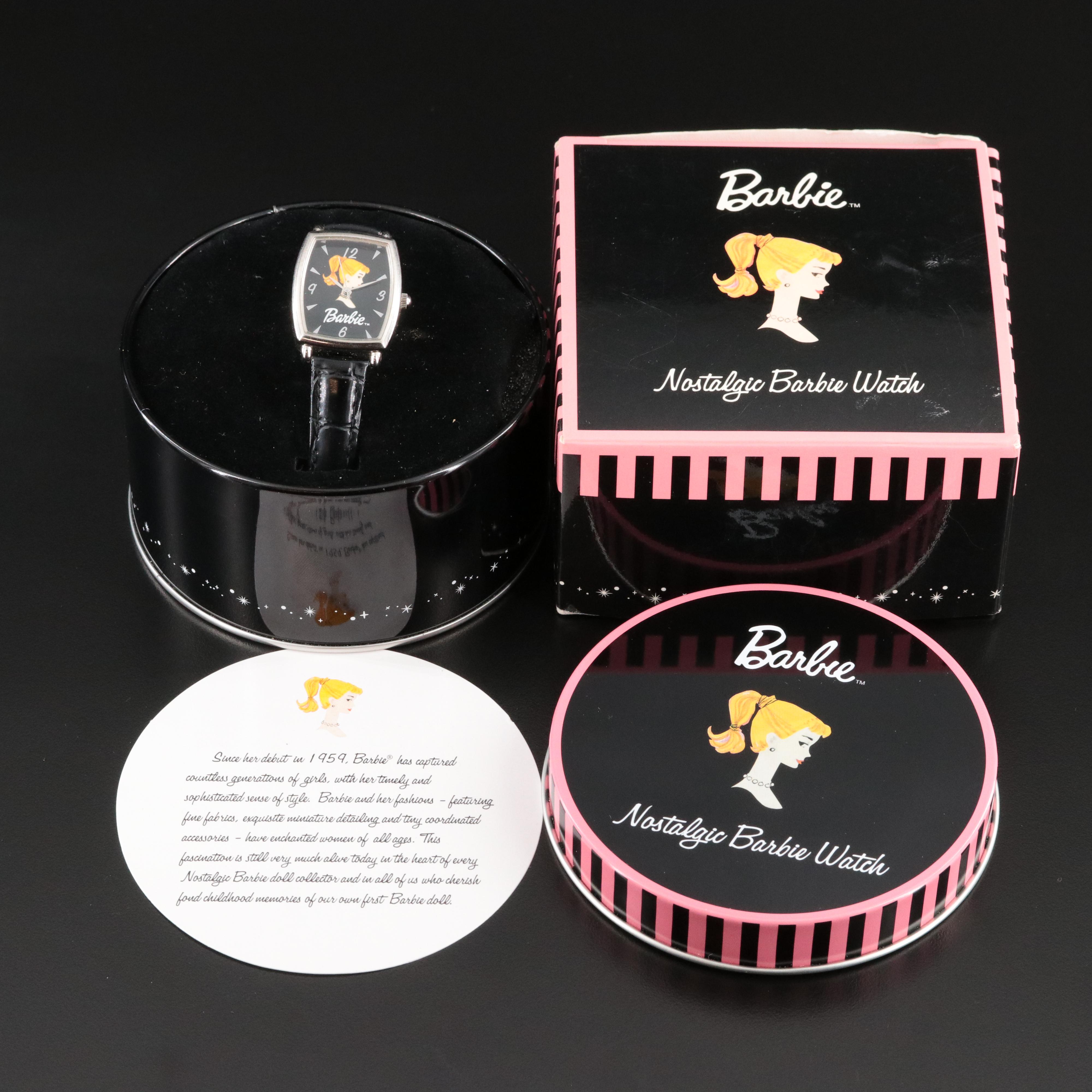 Nostalgic Barbie Watch in Tin Hat Box 11001