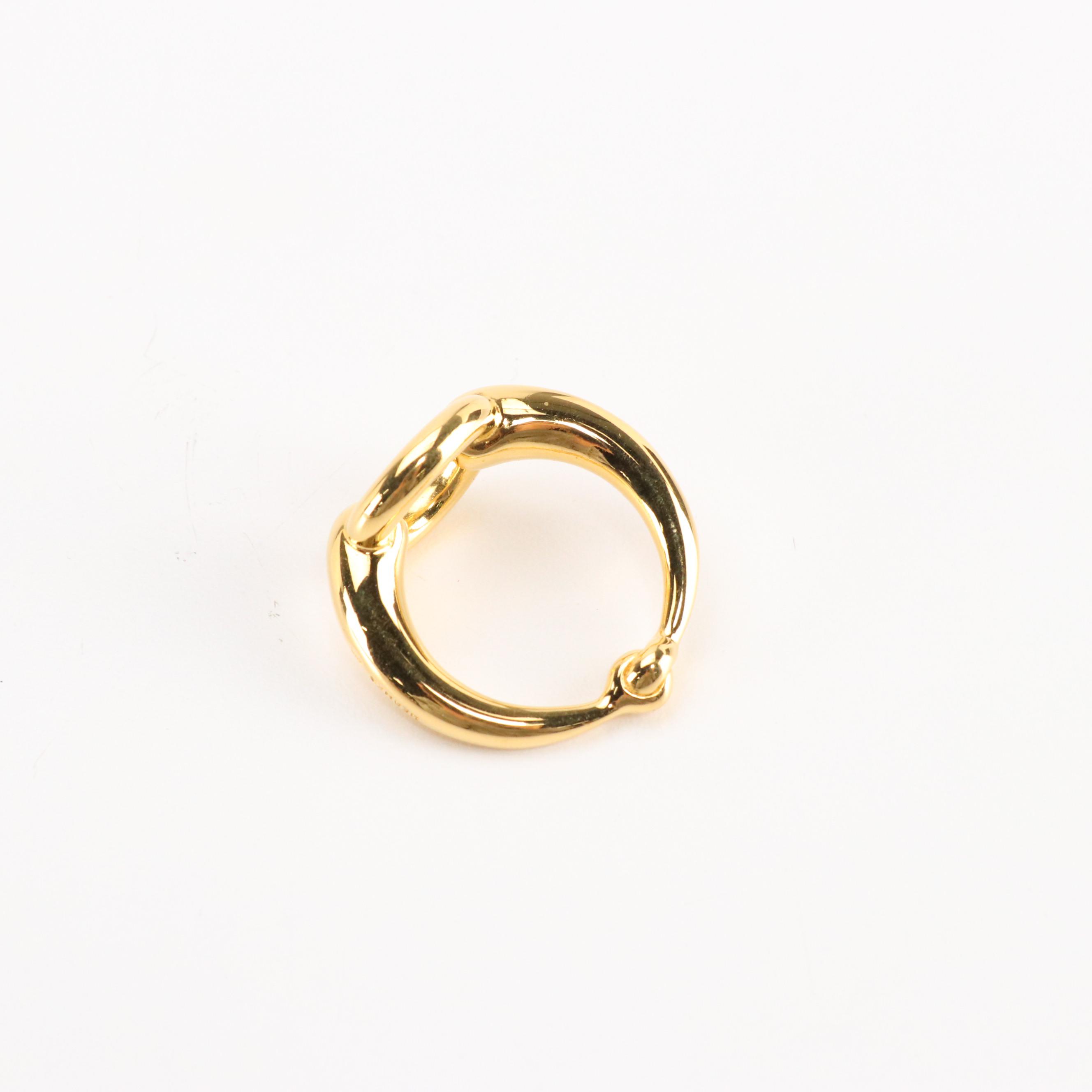 Hermès Gold Plated Horse Bit Scarf Ring