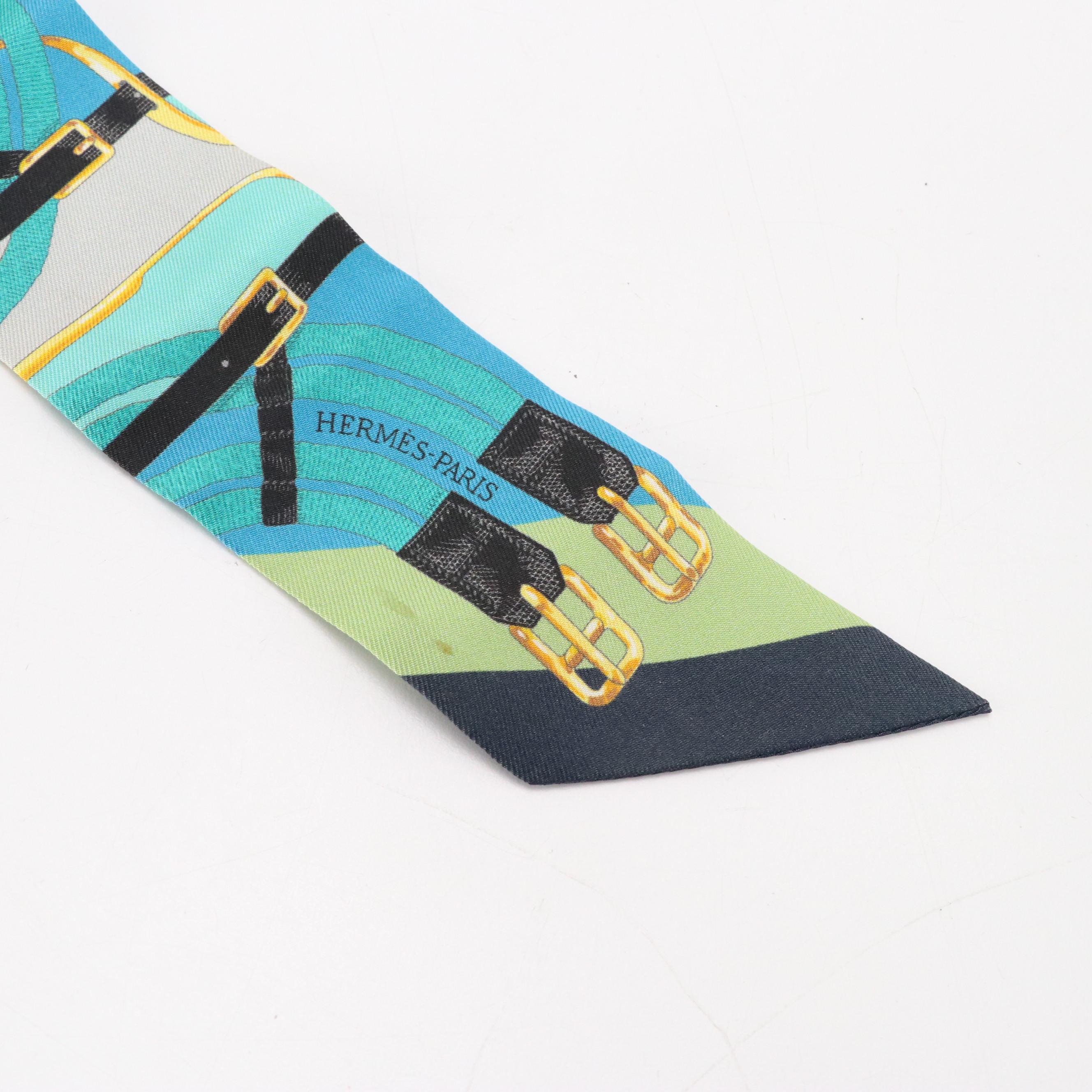 Hermès Printed Silk Twilly Scarf
