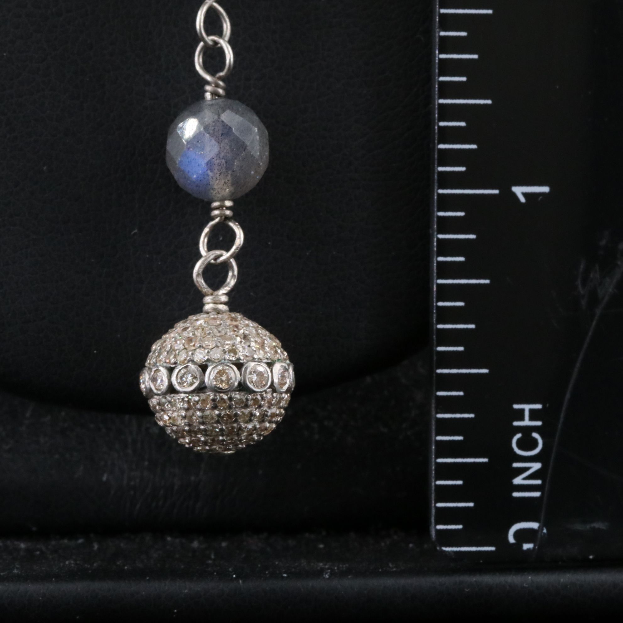 Sheryl Lowe Sterling Labradorite and Diamond Y Necklace