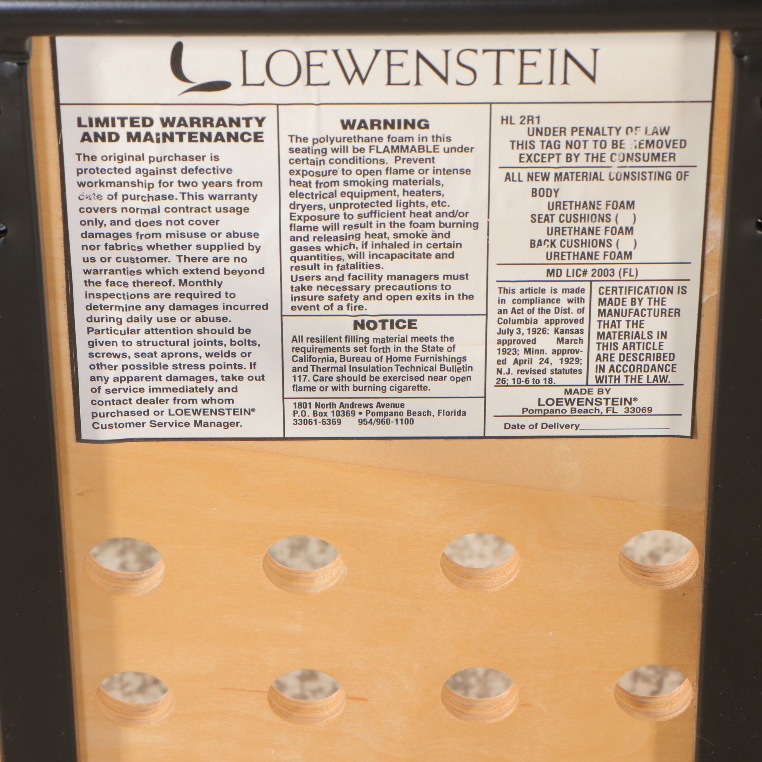 Set of Four Lowenstein Postmodernist Metal and Plywood Dining Chairs