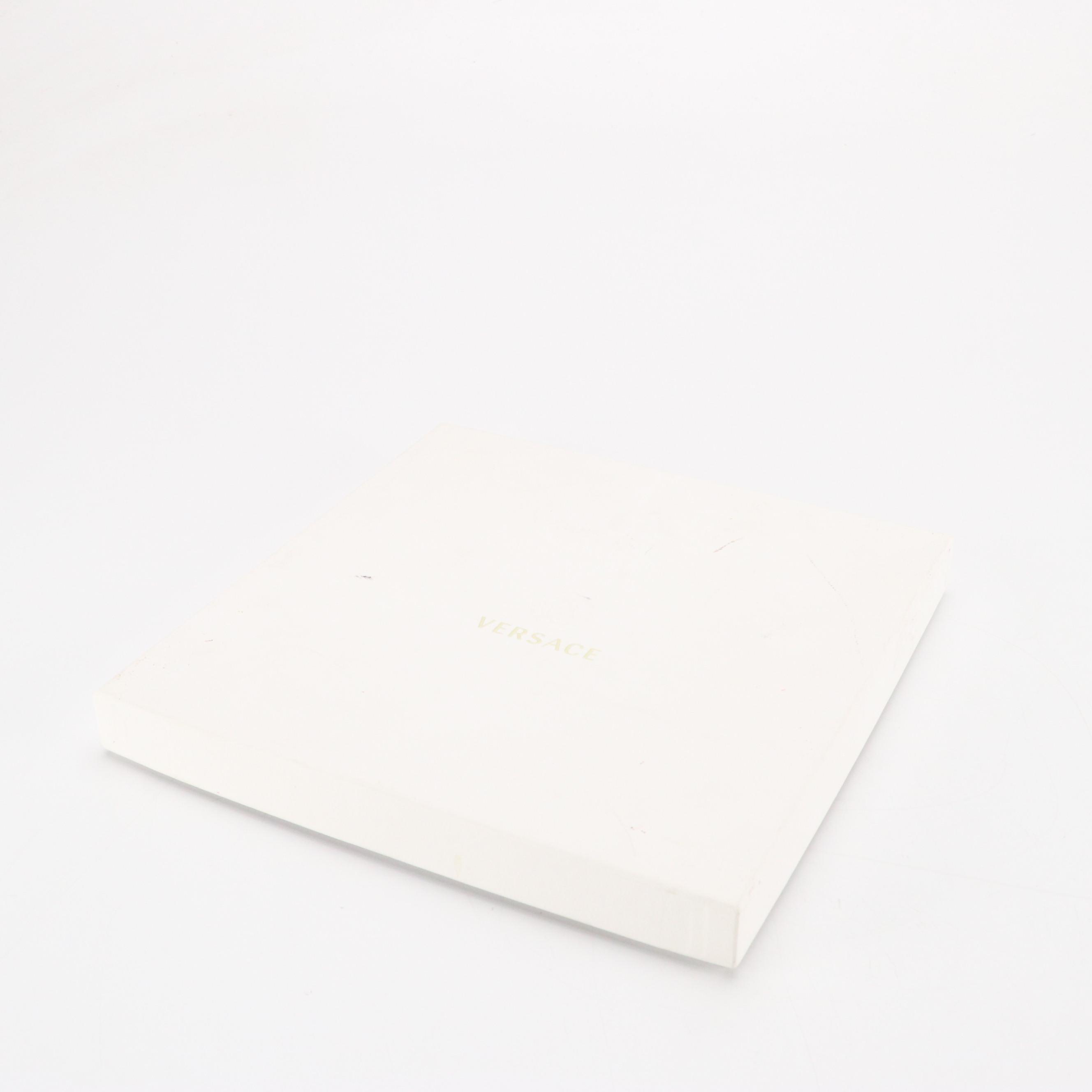 Versace Blue Printed Silk Twill Scarf in Box