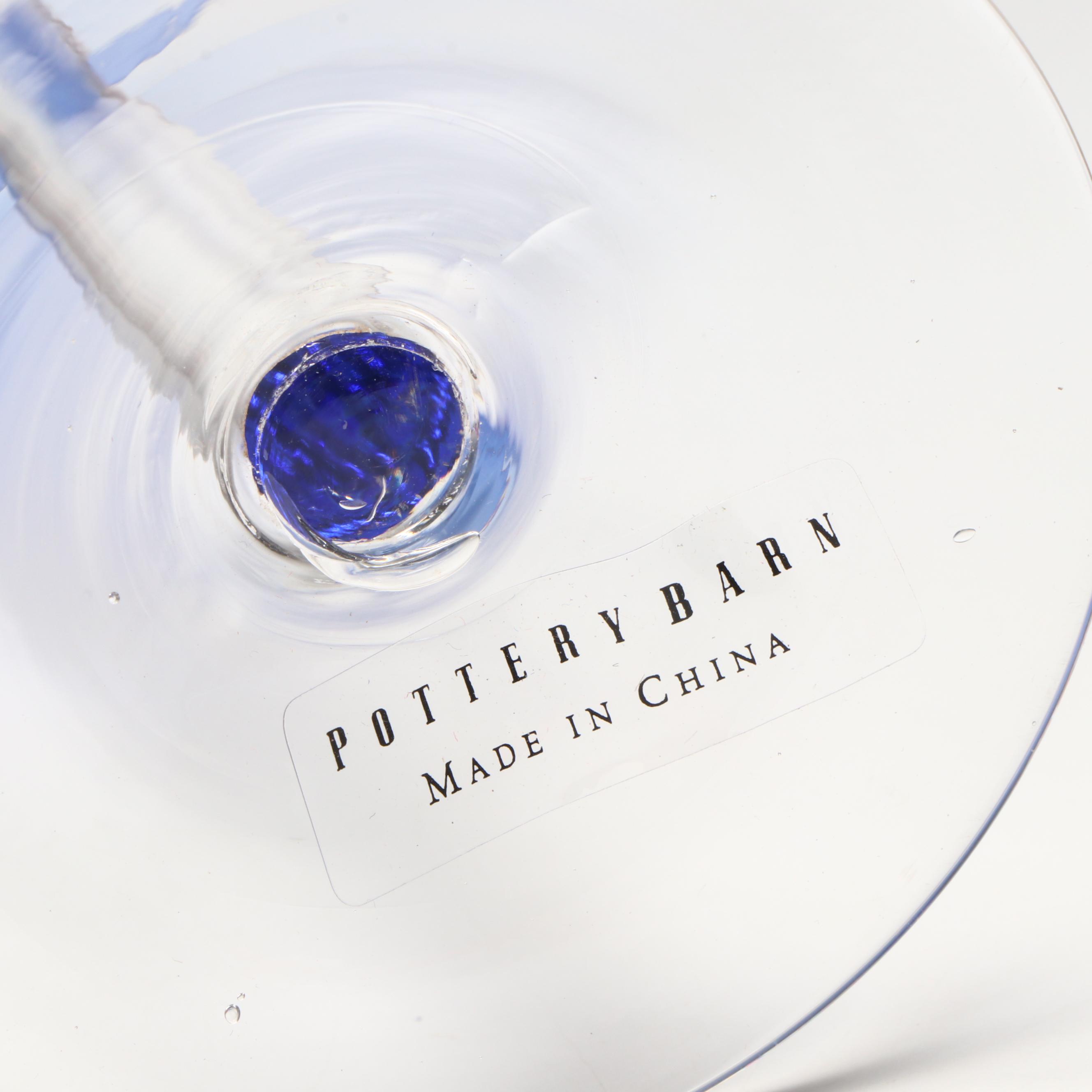 Pottery Barn Cobalt Blue Martini Glasses