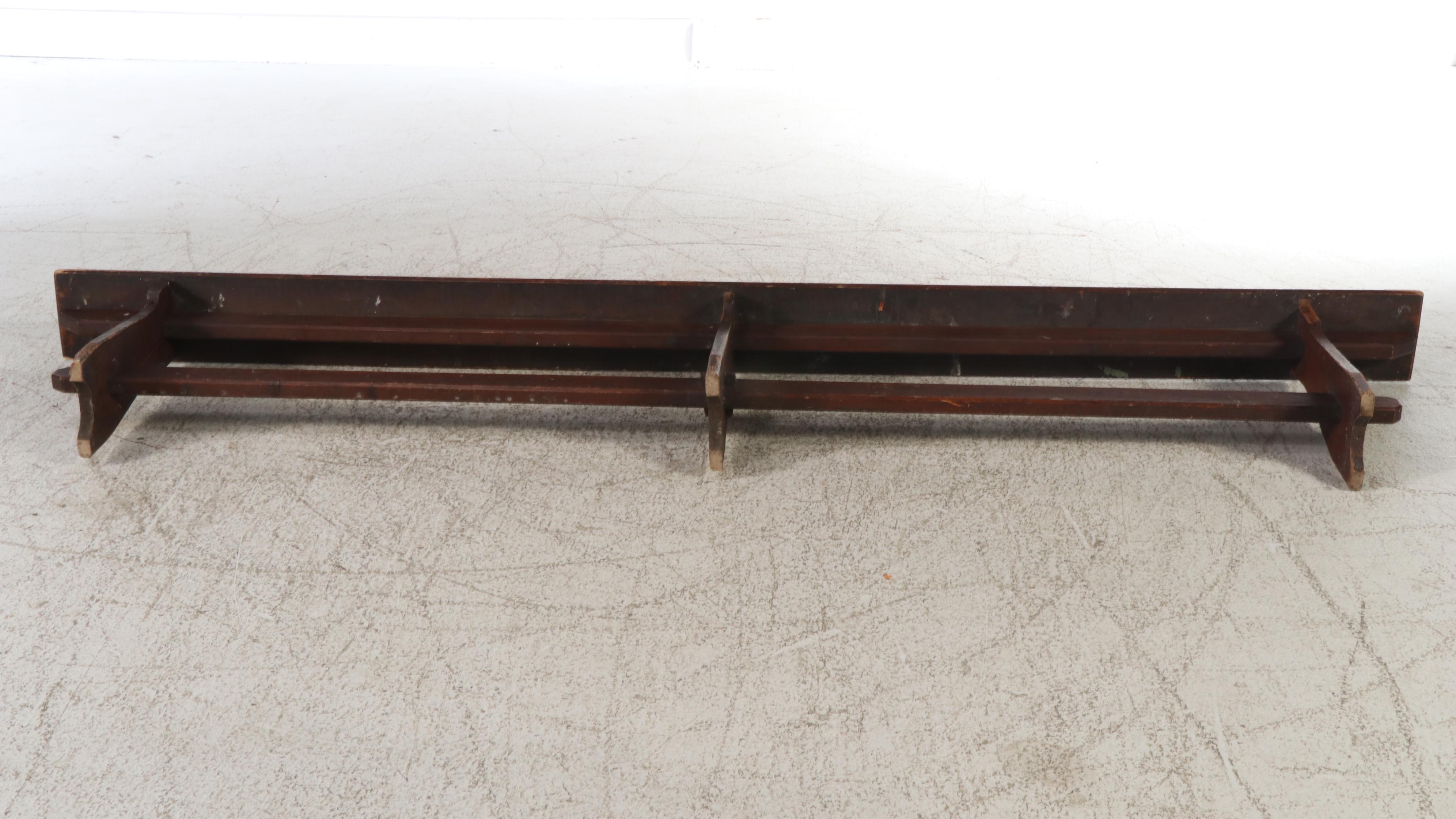 Rustic Pine Trestle-Style Bench, Early to Mid-20th Century