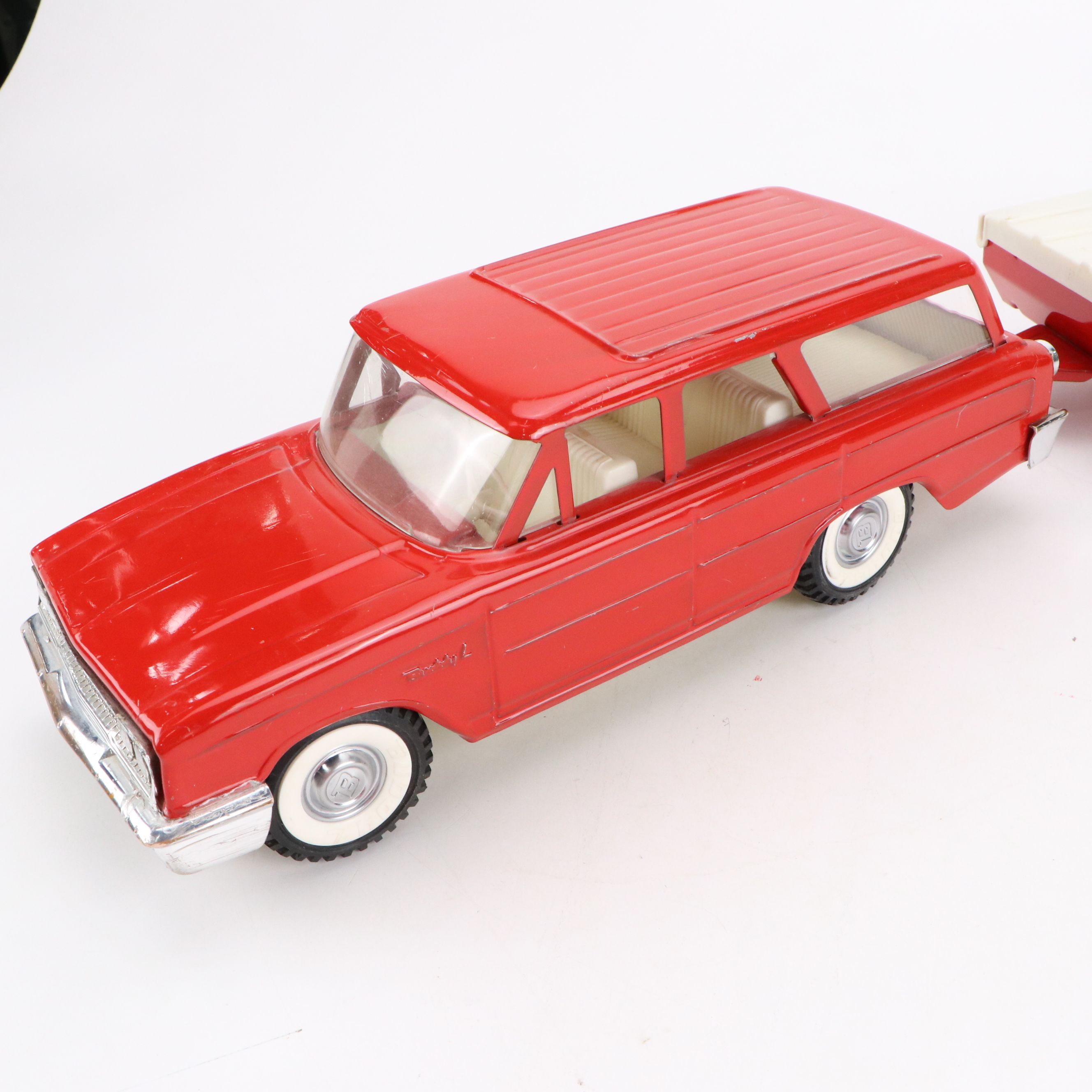 Buddy L Station Wagon & Teepee Camper Toy Set, Mid-20th Century