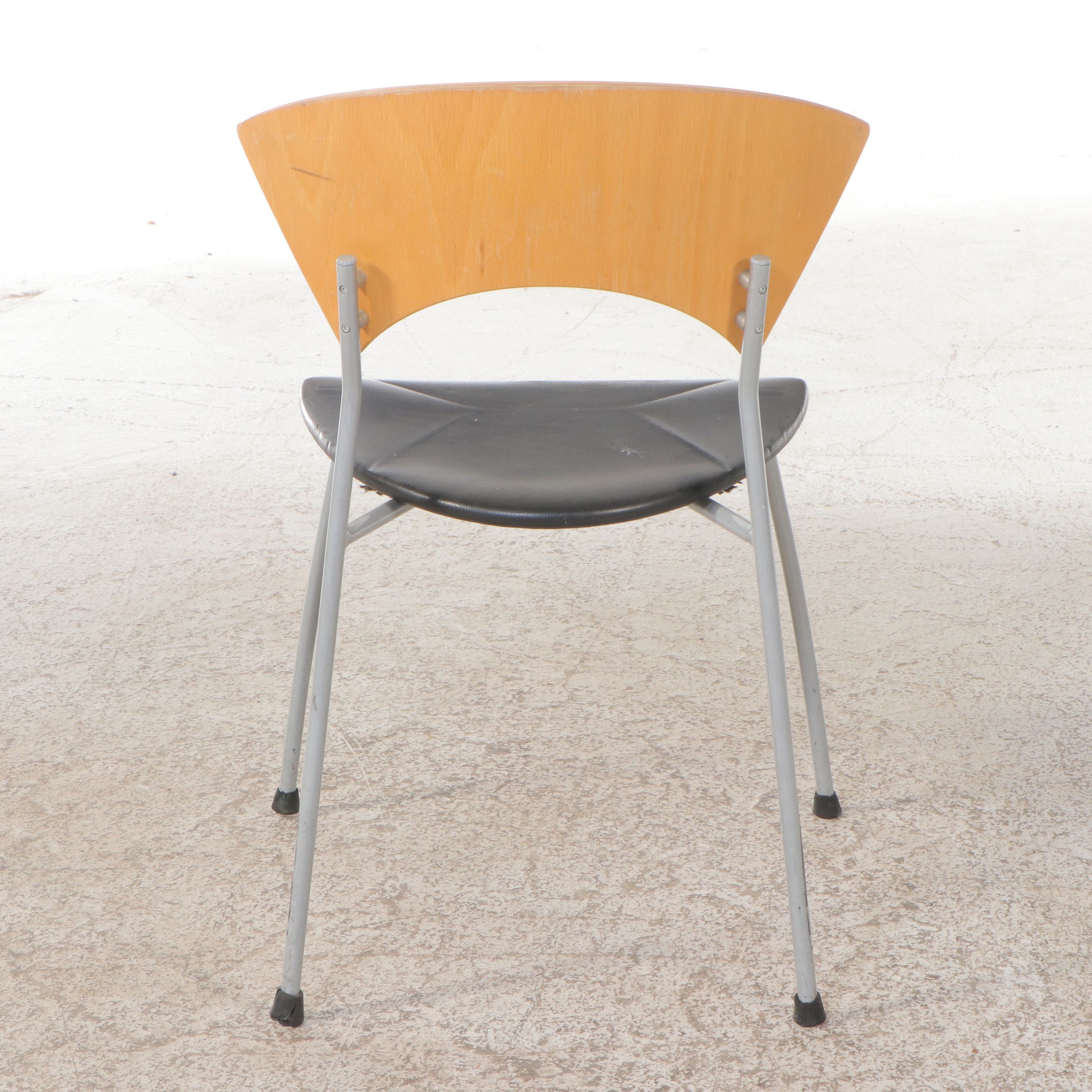 Set of Four Allermuir Postmodernist Wood and Metal Dining Chairs, Late 20th C.