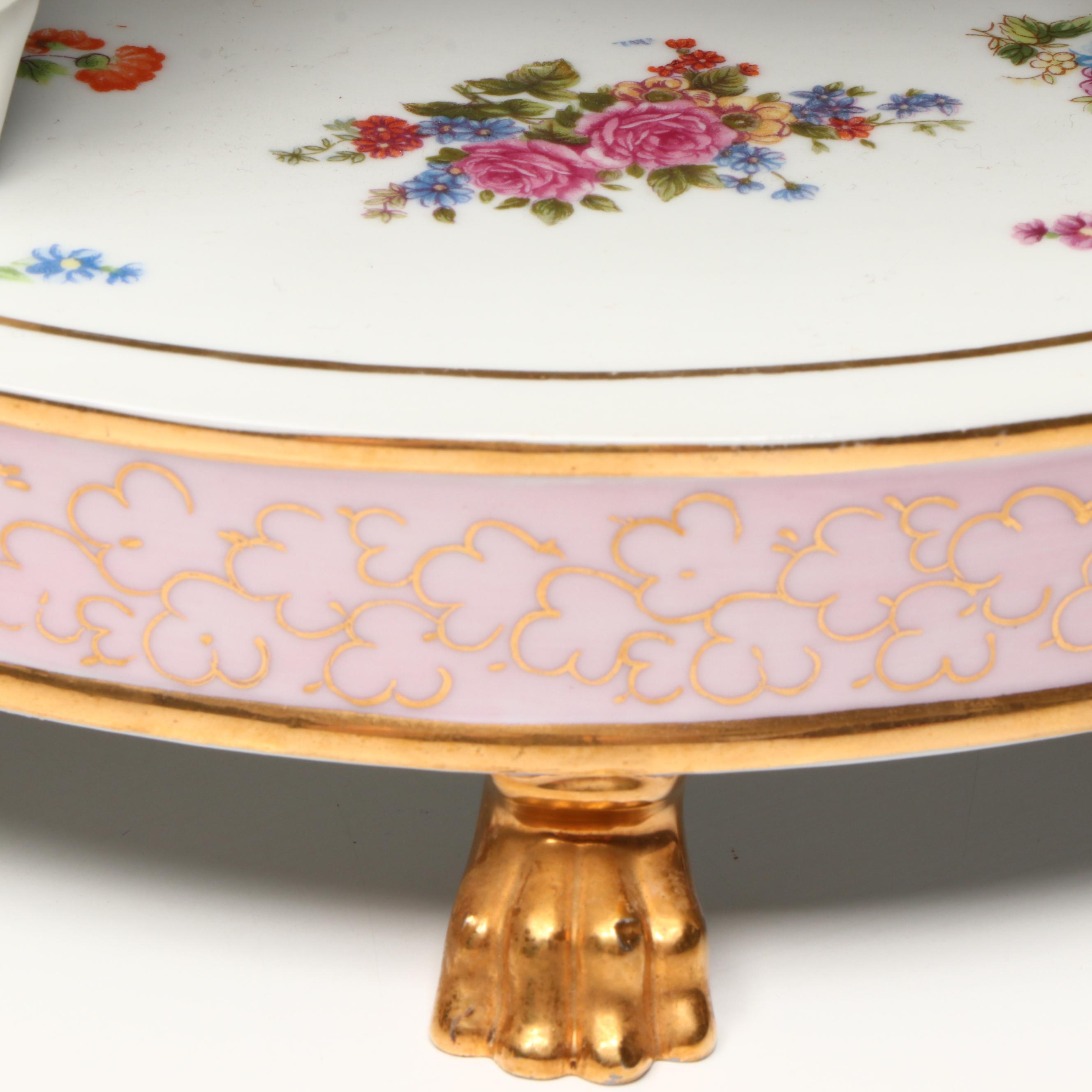 Old Paris Style Gilt Porcelain Reticulated Corbeilles