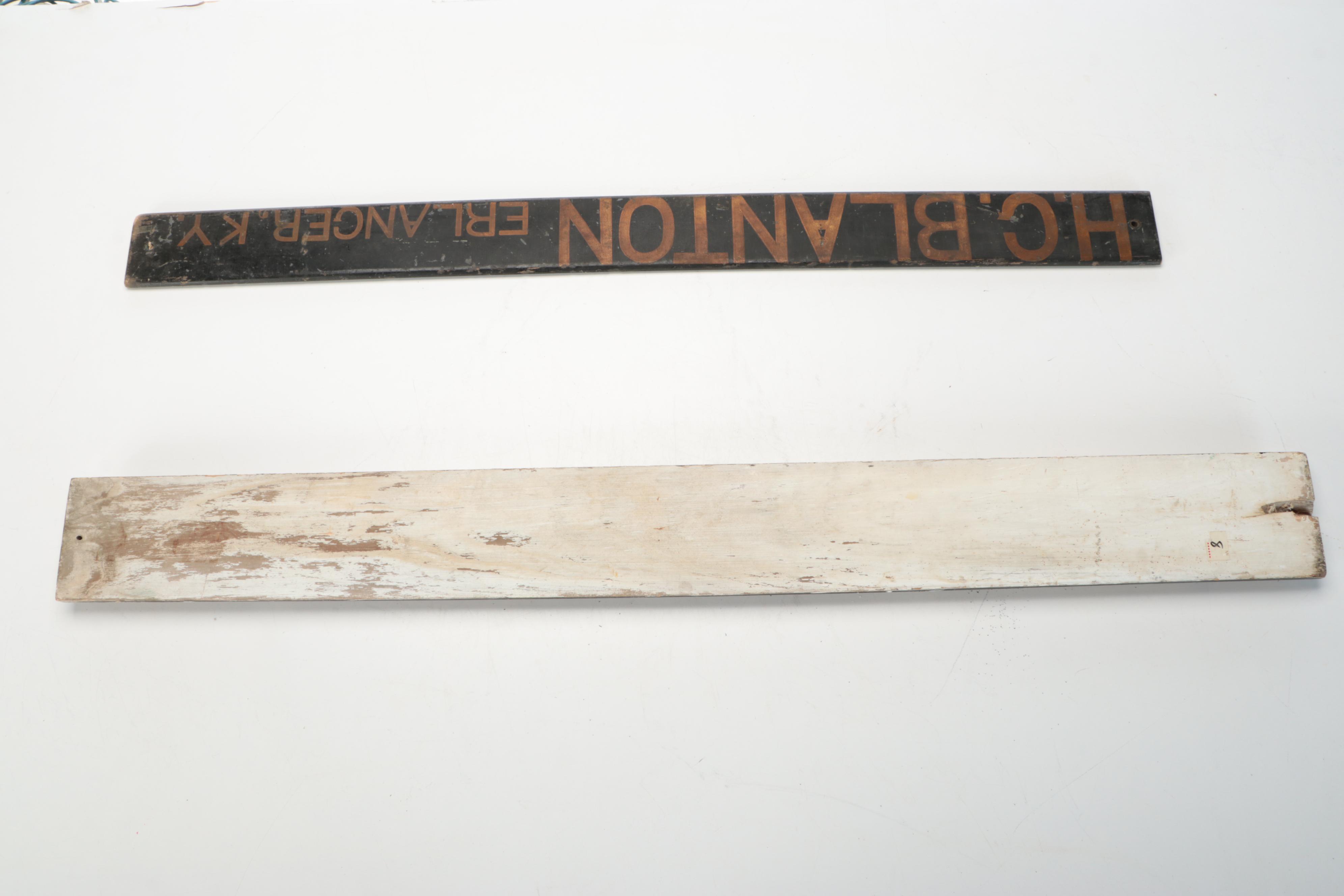 Pair of American Wooden Trade Signs, Early 20th-Century