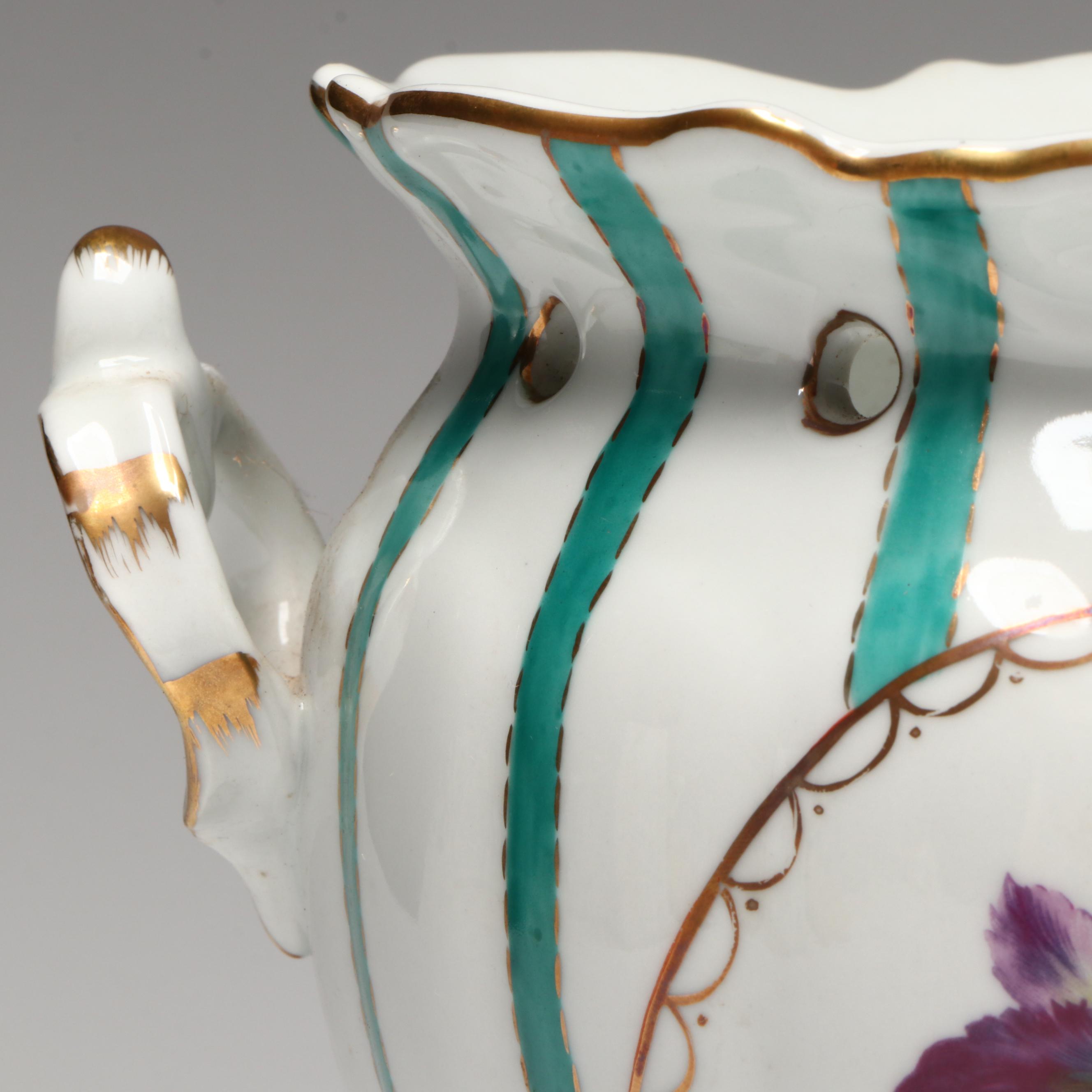 Royal Europe Hand-Painted Gilt Ceramic Cachepots