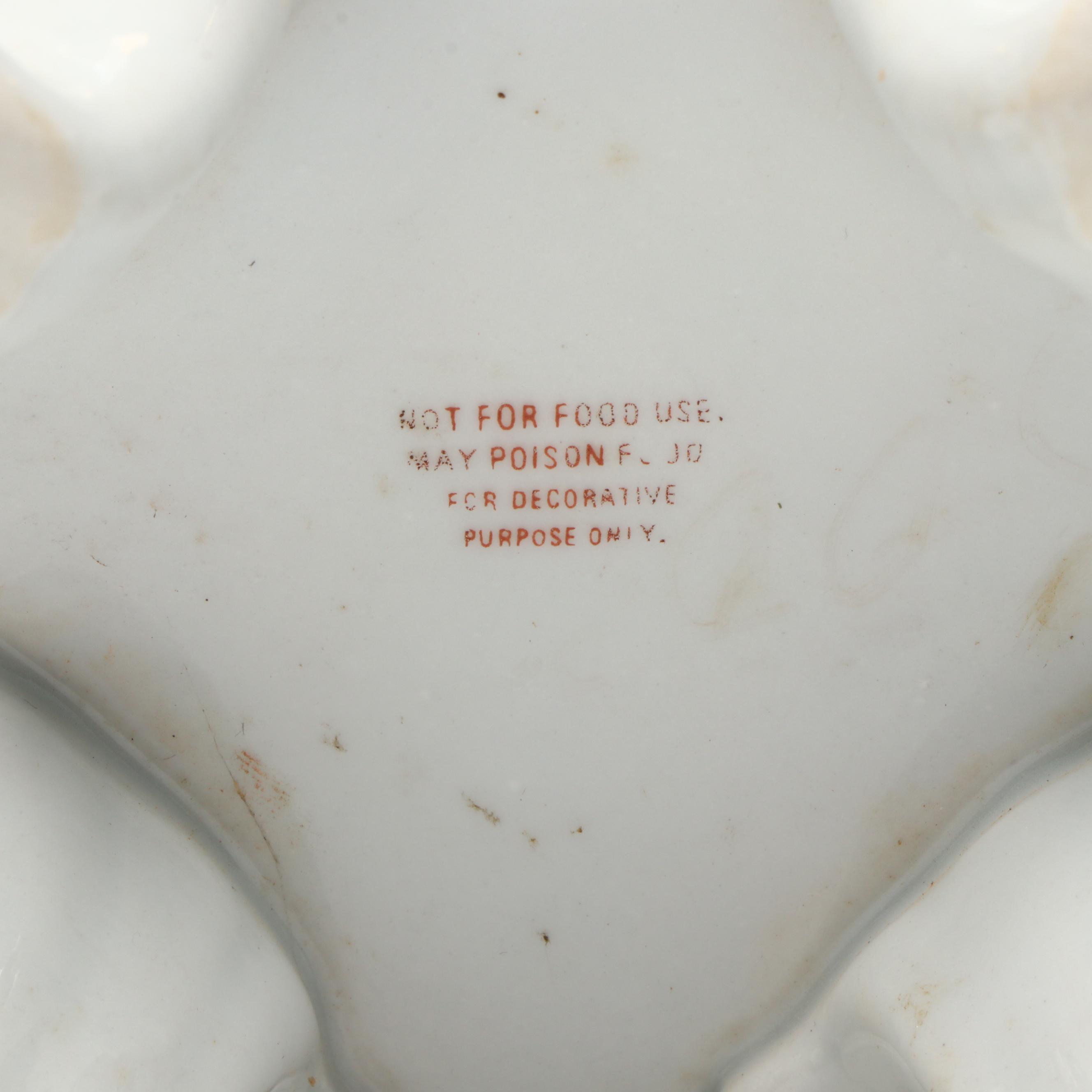 Royal Europe Hand-Painted Gilt Ceramic Cachepots