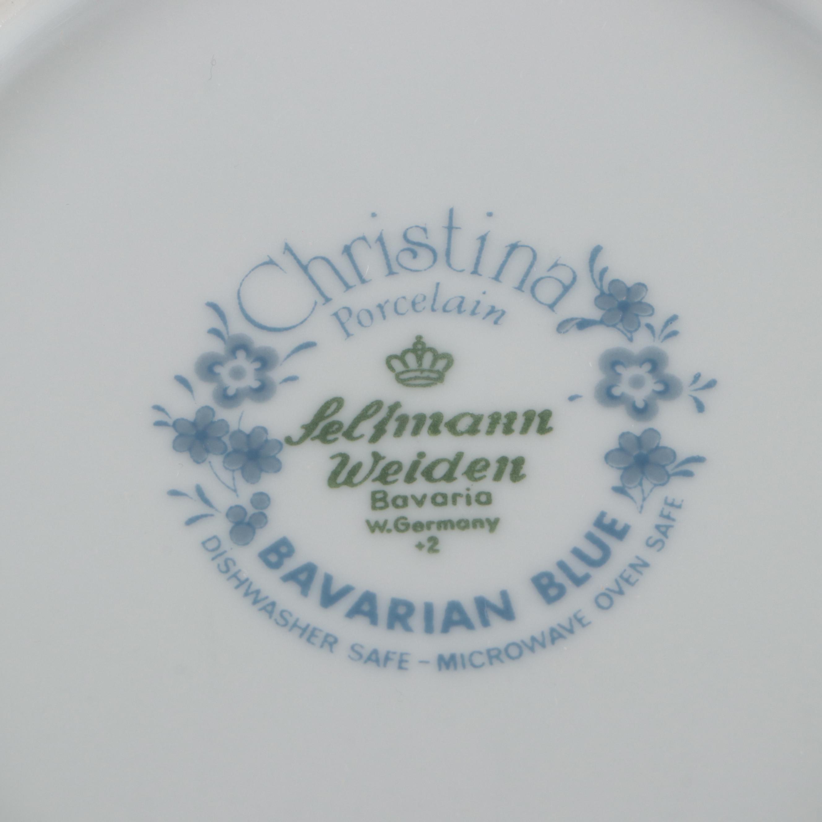 Christina "Bavarian Blue" Seltmann Weiden Porcelain Dinnerware