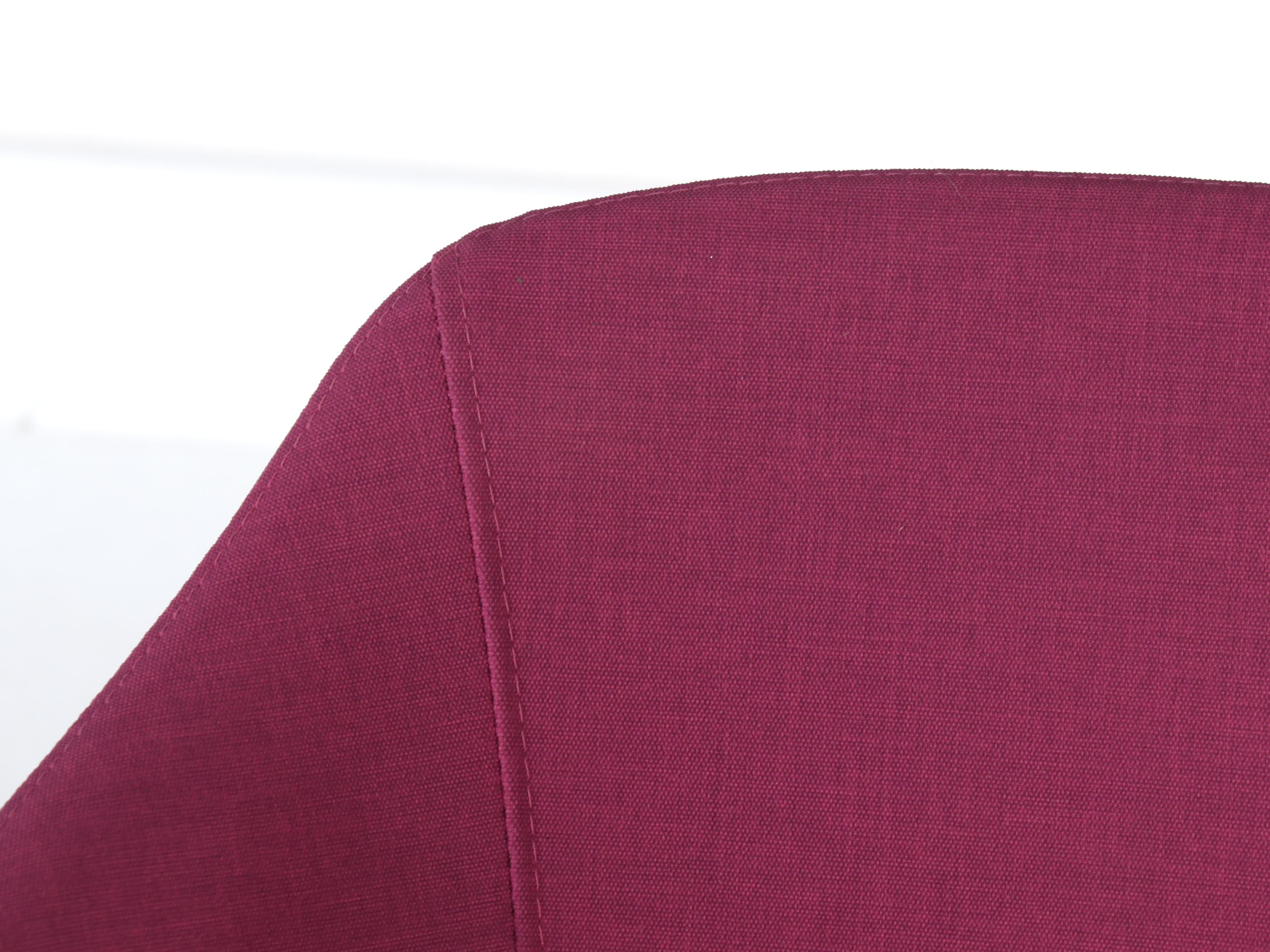 Pair of Global Upholstery Modernist Magenta Swivel Chairs