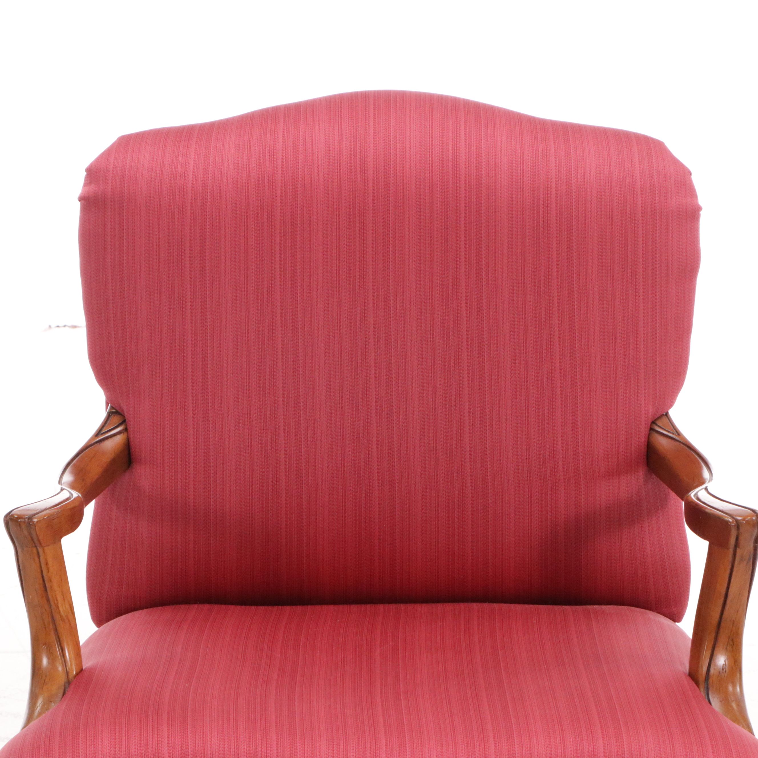 Drexel Heritage French Provincial Style Armchairs with Twisted Band Skirt, Pair