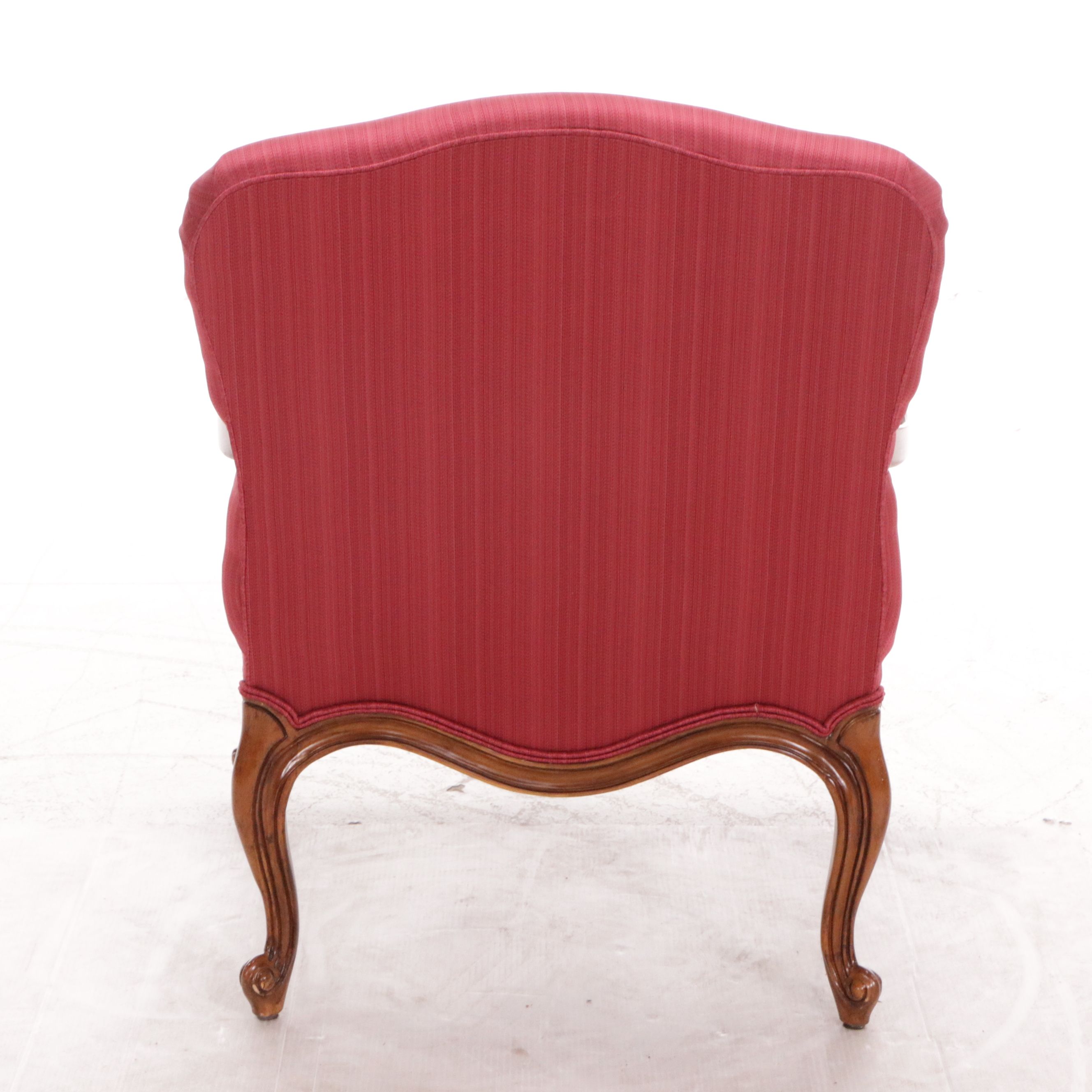 Drexel Heritage French Provincial Style Armchairs with Twisted Band Skirt, Pair