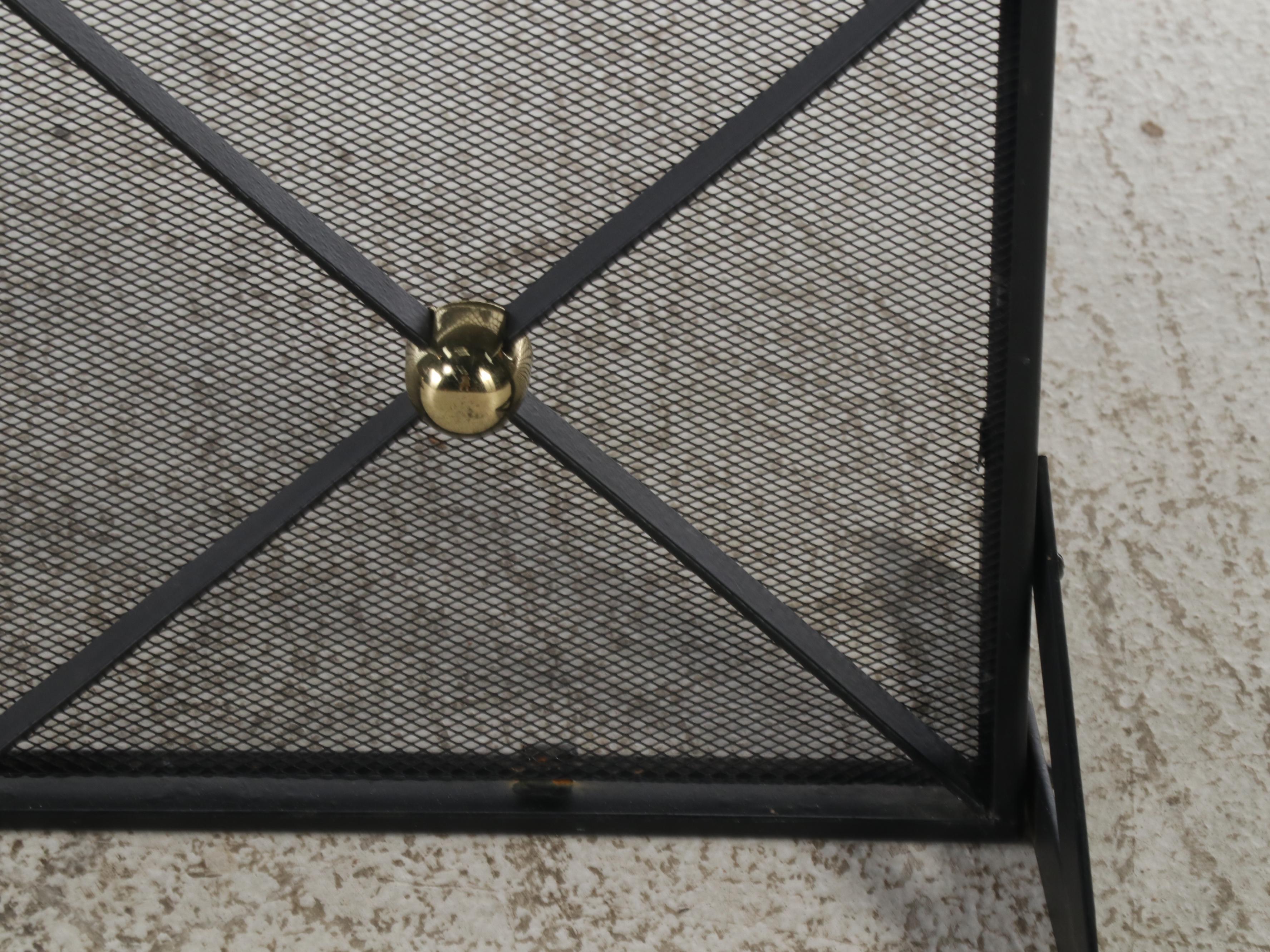 Polished Brass & Iron Fireplace Screens