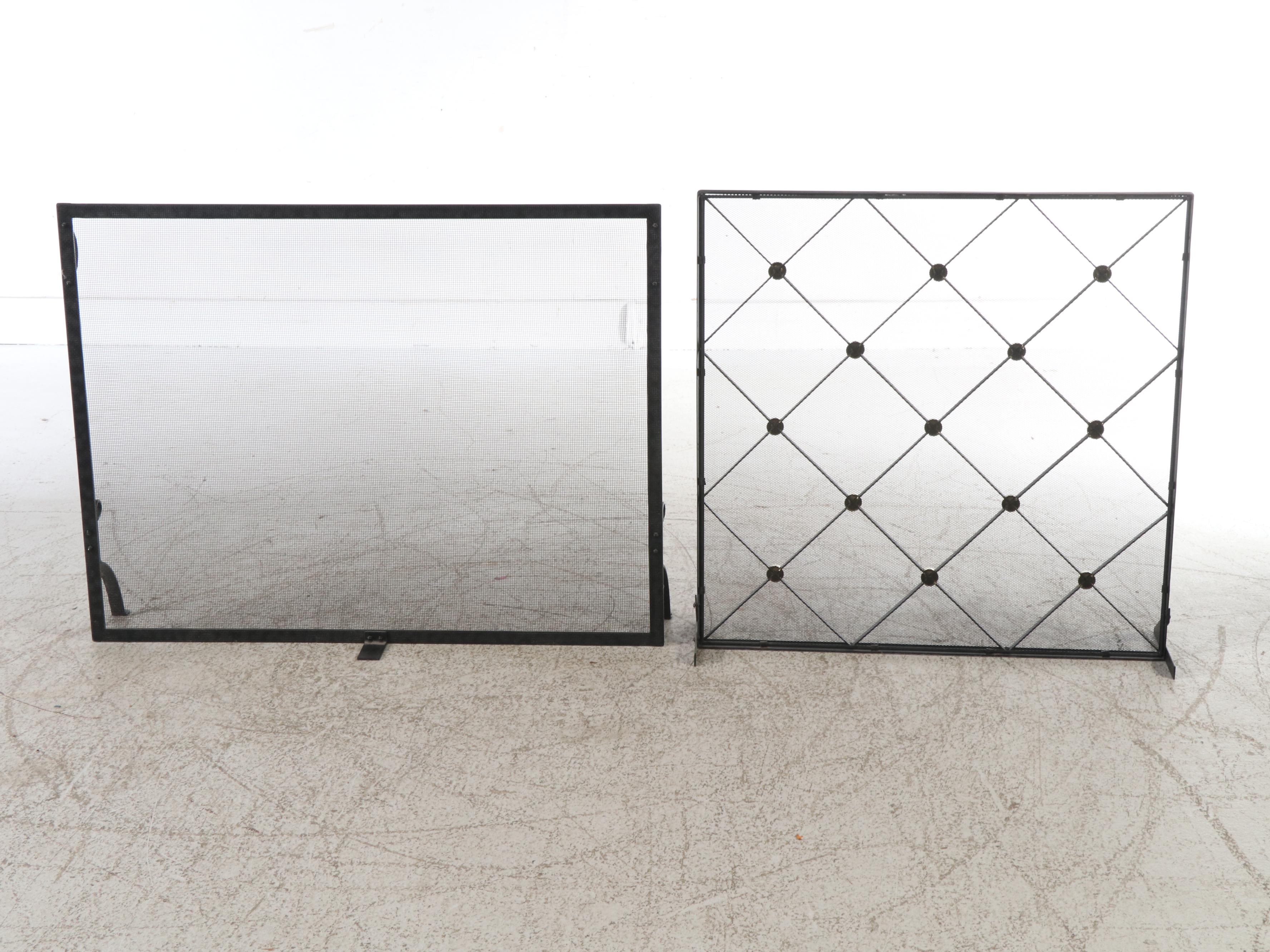 Polished Brass & Iron Fireplace Screens