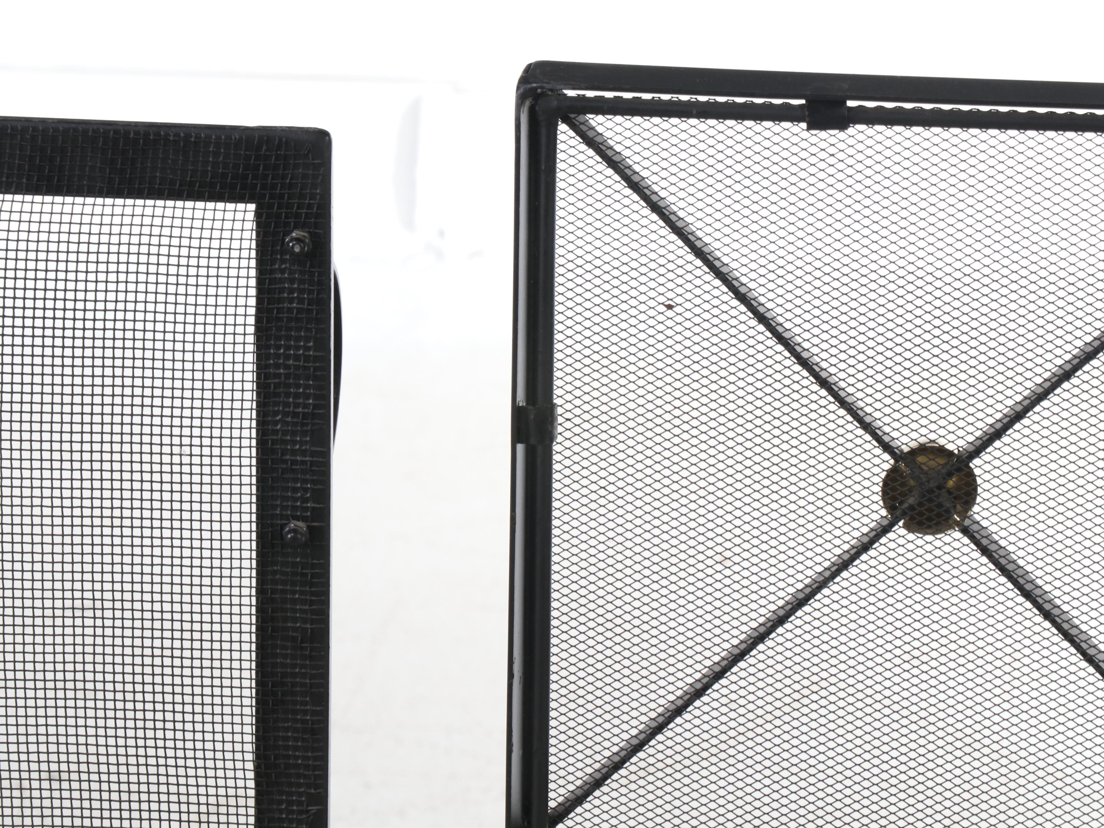 Polished Brass & Iron Fireplace Screens